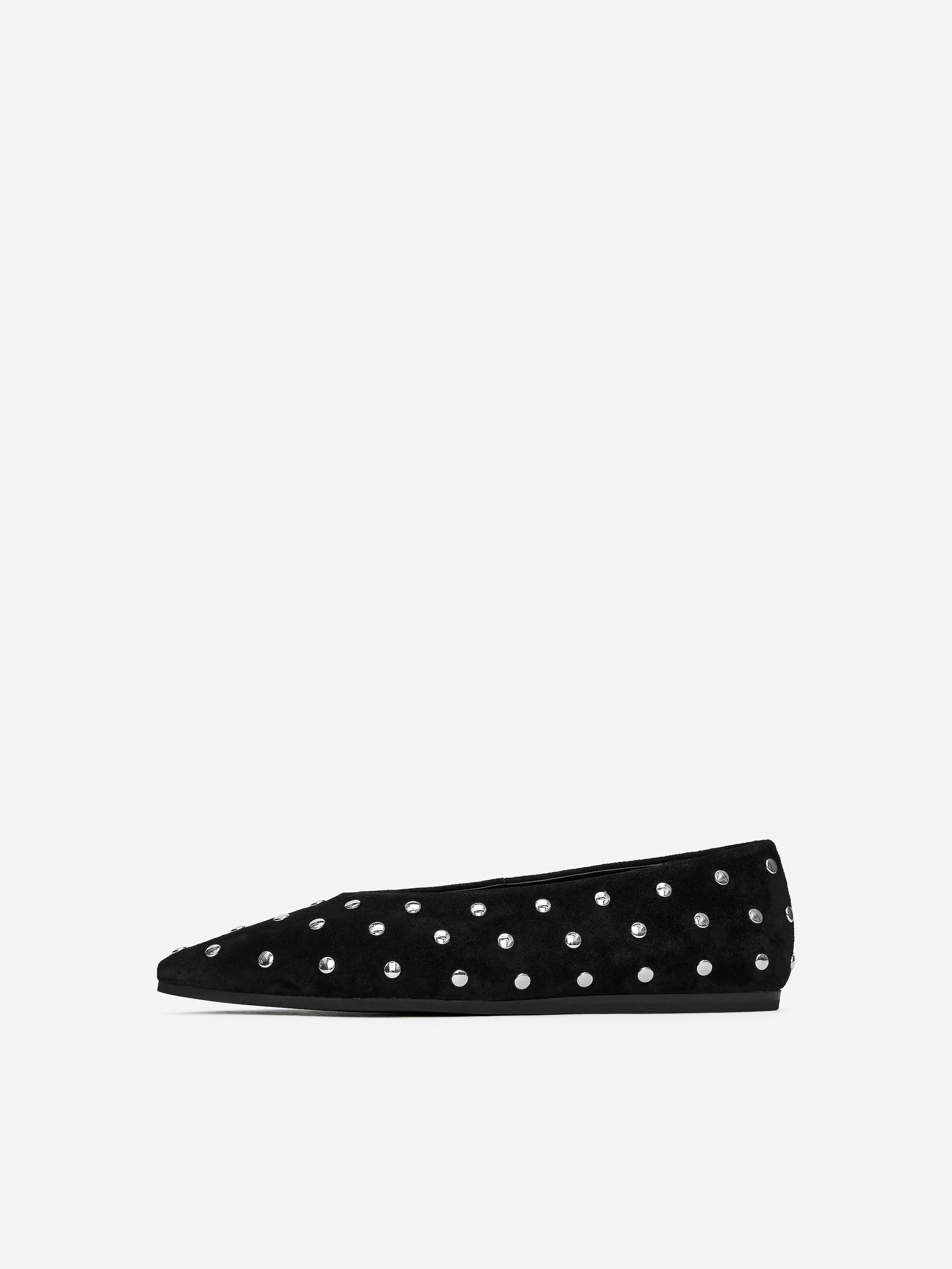 Ballerina aus Veloursleder mit Nieten - Schwarz - Damen - StillMedia/DescriptiveStillLife - 4