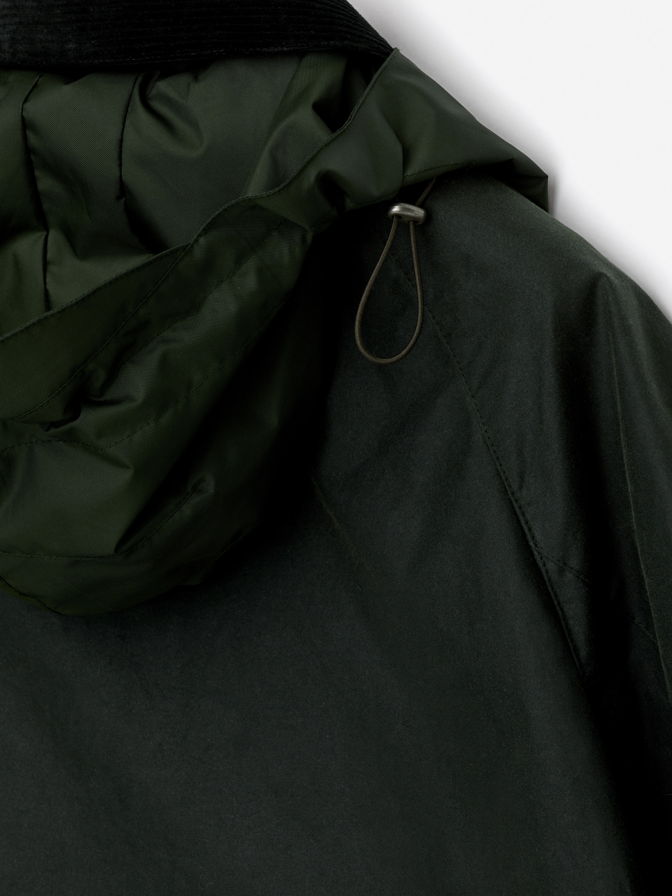 ARKET and Barbour Waxed Cotton Jacket - Dark Green/Checkered - Loose fit - Men - StillMedia/DescriptiveDetail - 3