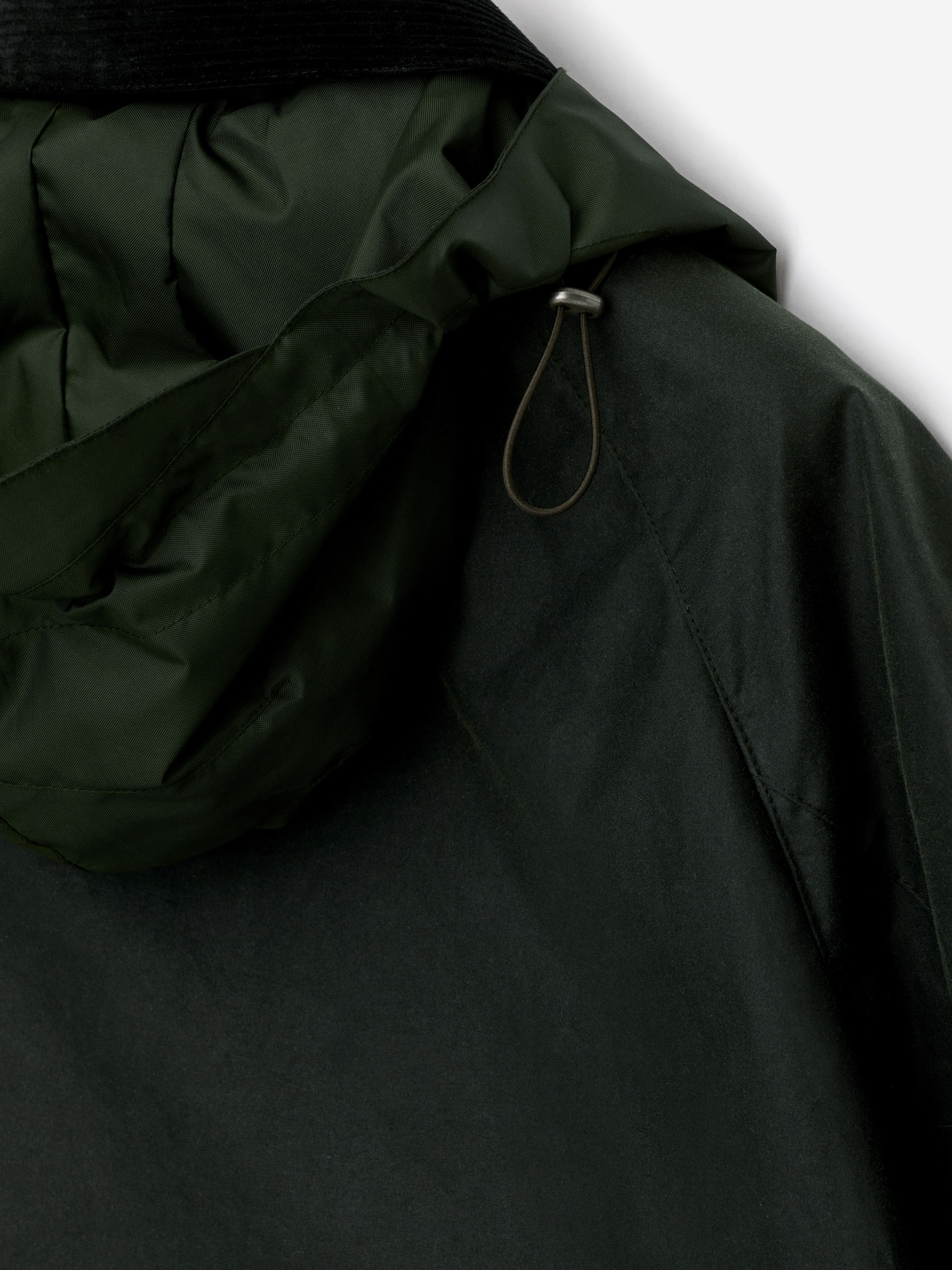 ARKET and Barbour Waxed Cotton Jacket - Dark Green/Checkered - Loose fit - Men - StillMedia/DescriptiveDetail - 3