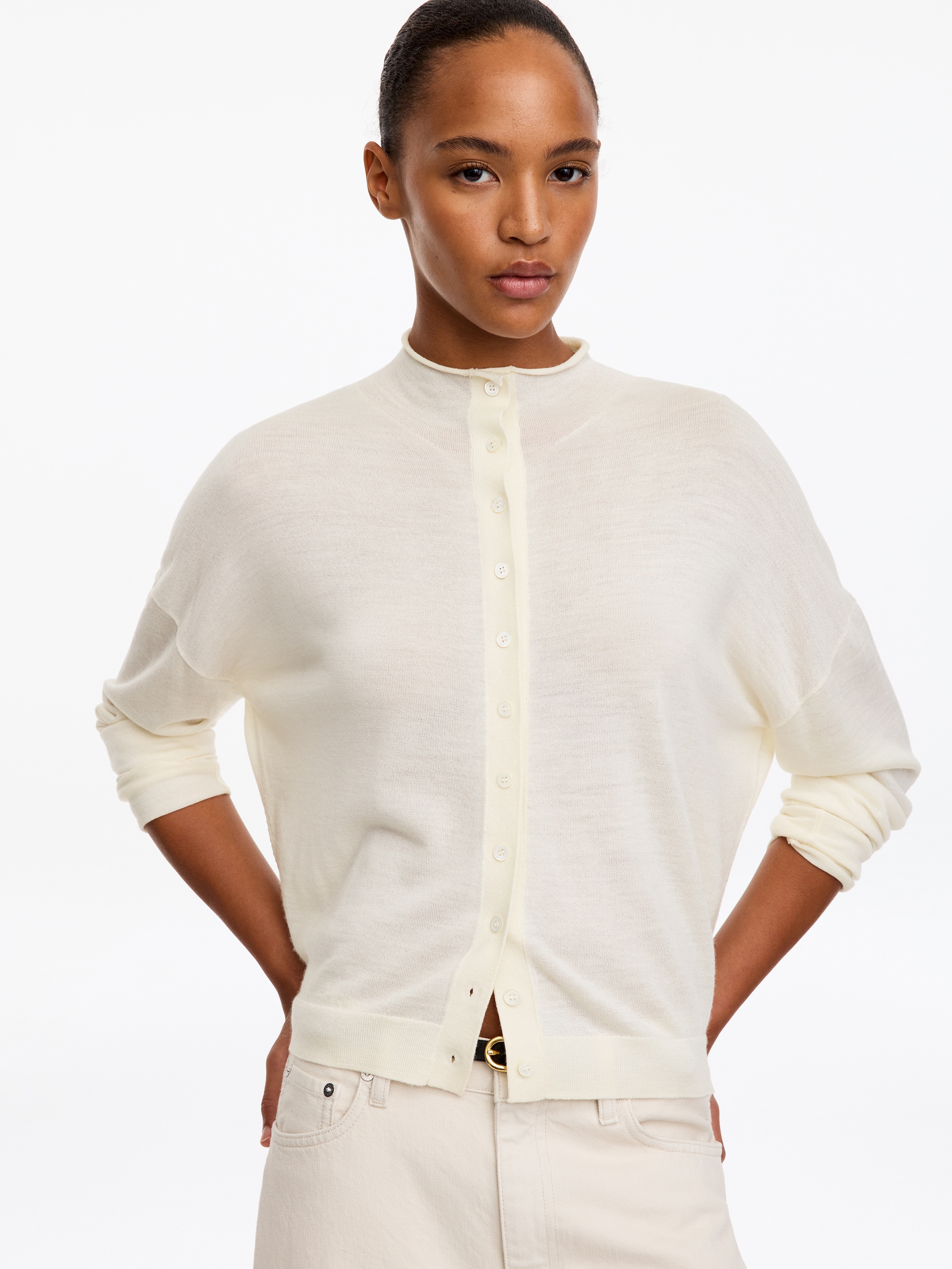 Kofta i ullblandning - Off-white - Regular fit - women - StillMedia/Lookbook - 7