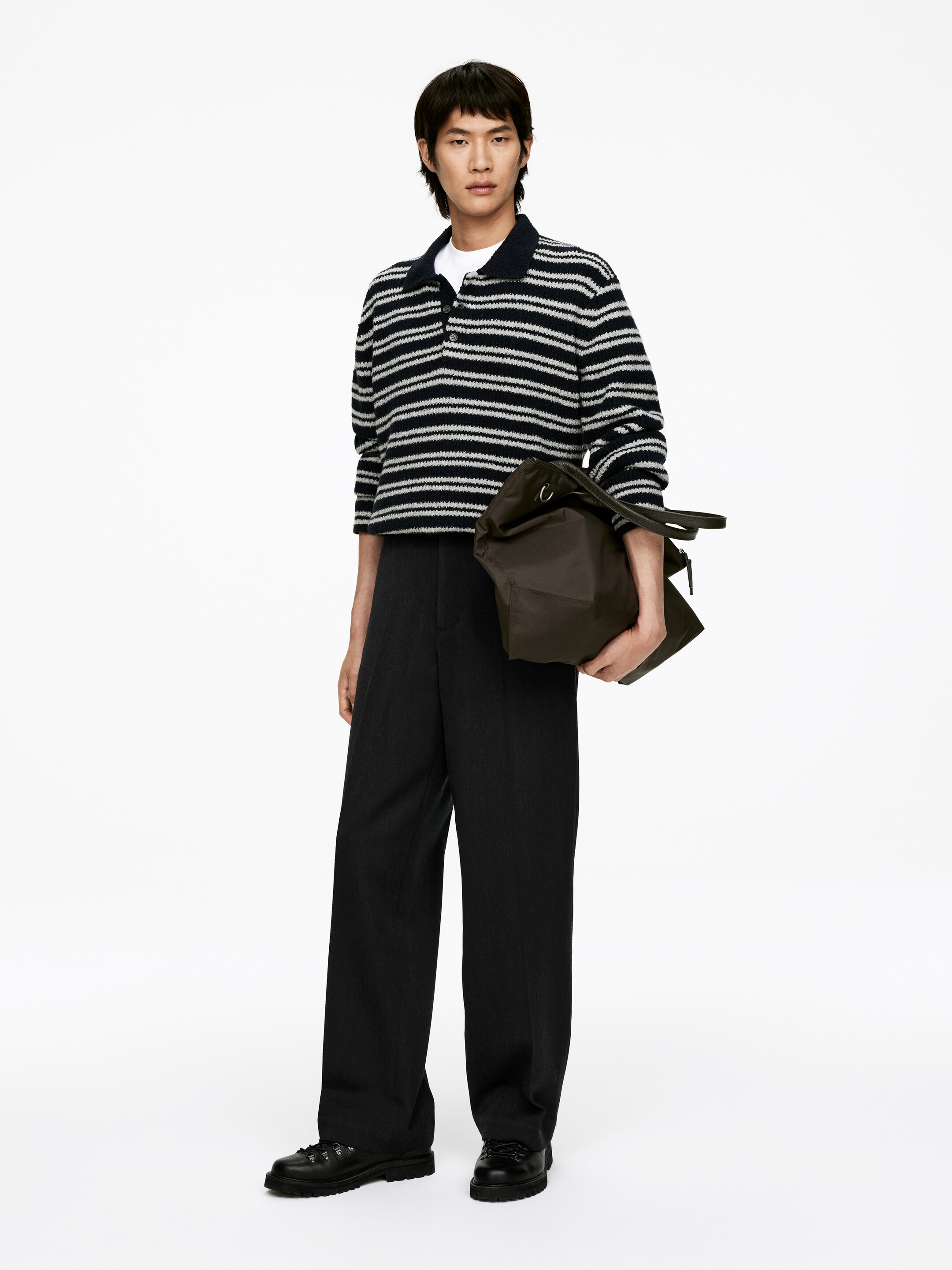 Vis større bilde: Ullbukser med løs passform - Mørkegrå - HERRE | H&M NO 3