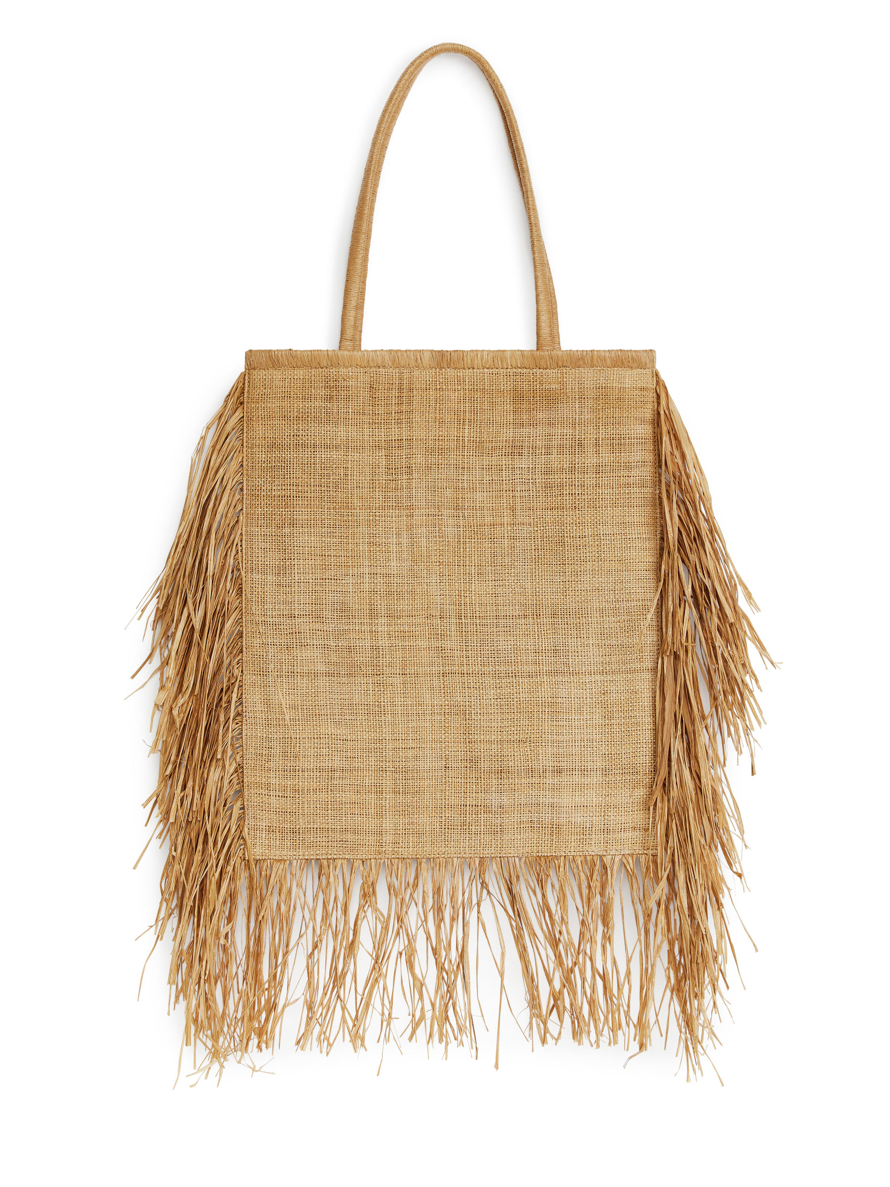 Fringe Straw Tote - Beige - Women - StillMedia/DescriptiveStillLife - 1