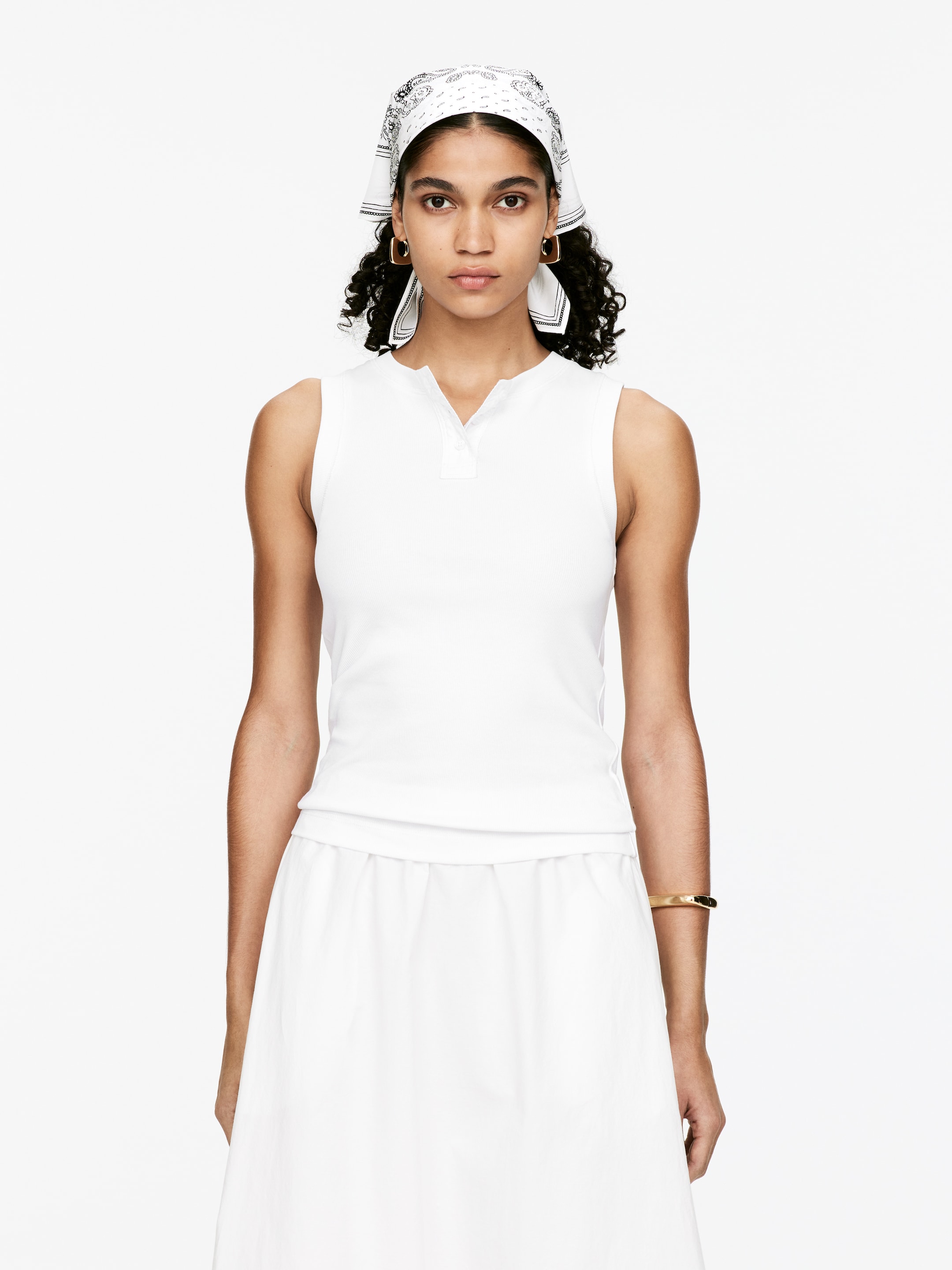 Ver imagem maior: Top canelado - Branco - SENHORA | H&M PT 1