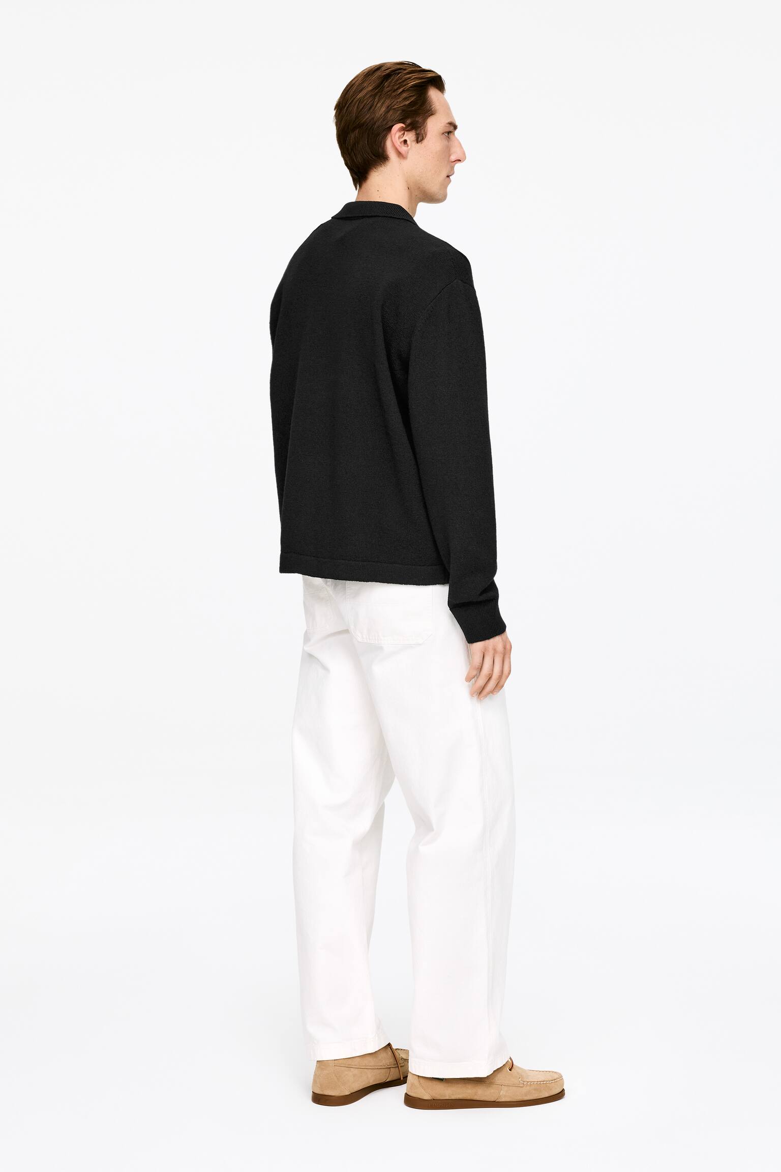 Vest met structuur van een katoen-wolmix - Zwart - 6