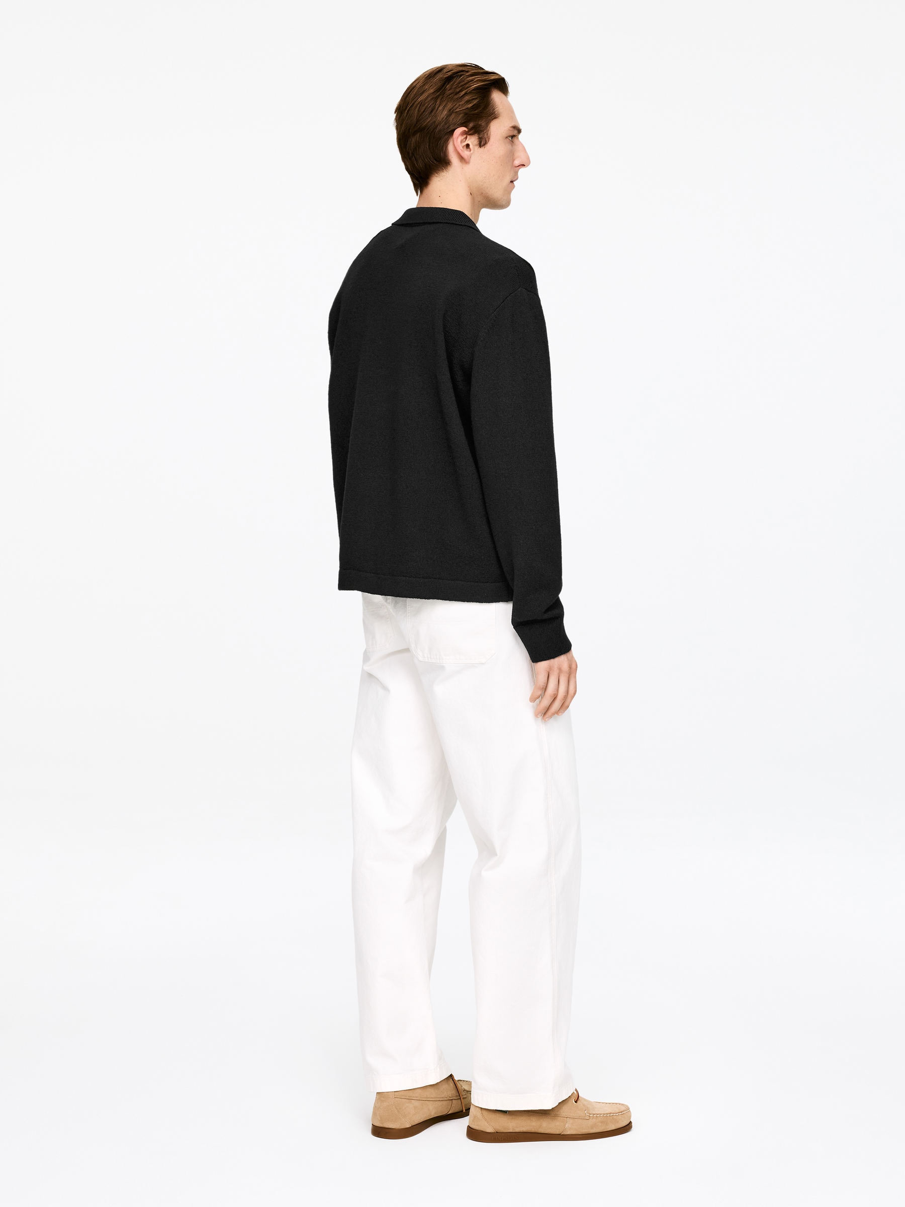 Gilet texturé en coton et laine mélangés - Noir - Regular fit - Homme - StillMedia/Lookbook - 4