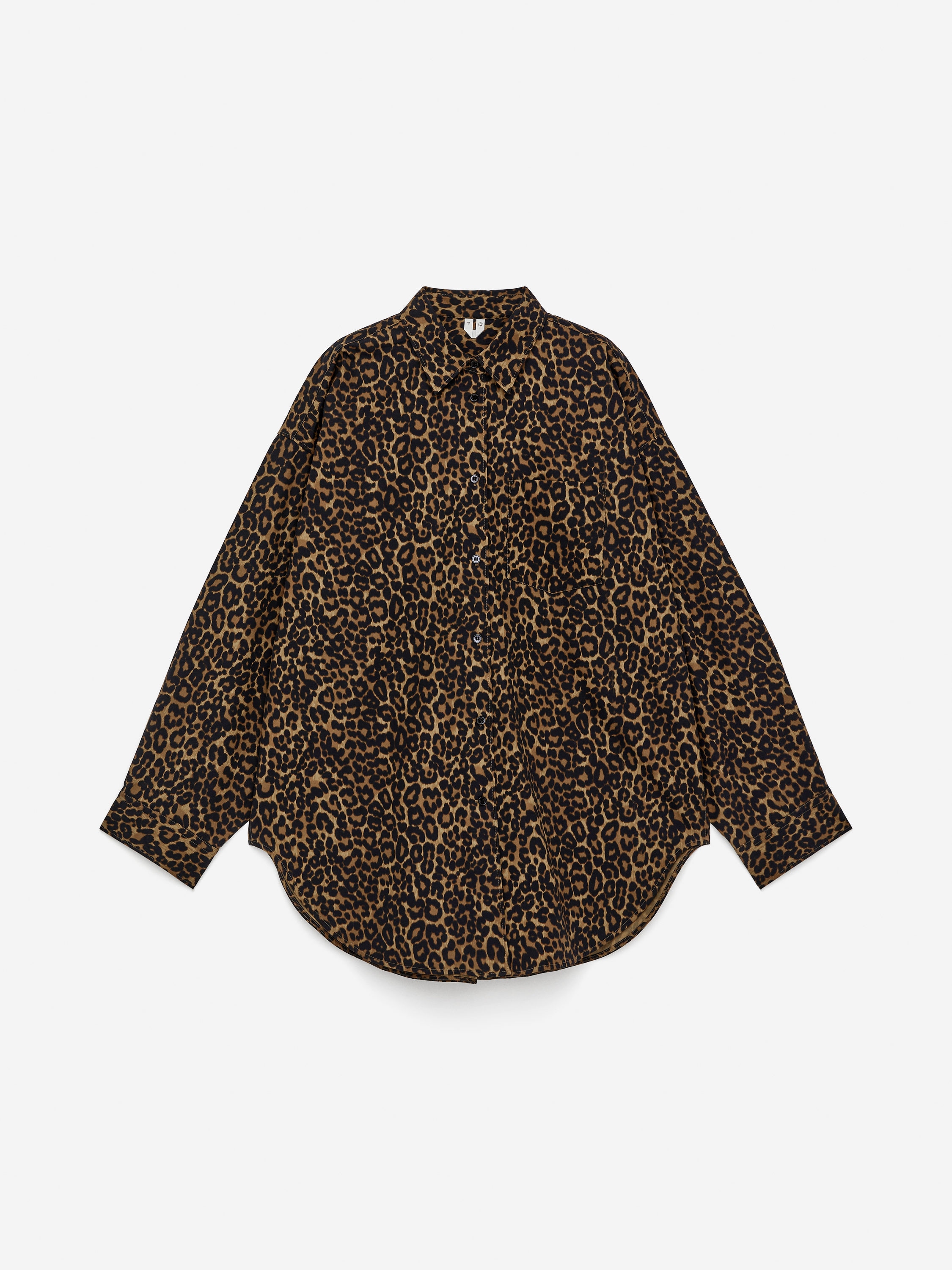 Batwing-Sleeve Shirt - Brown/Black - Oversized - Women - StillMedia/DescriptiveStillLife - 1