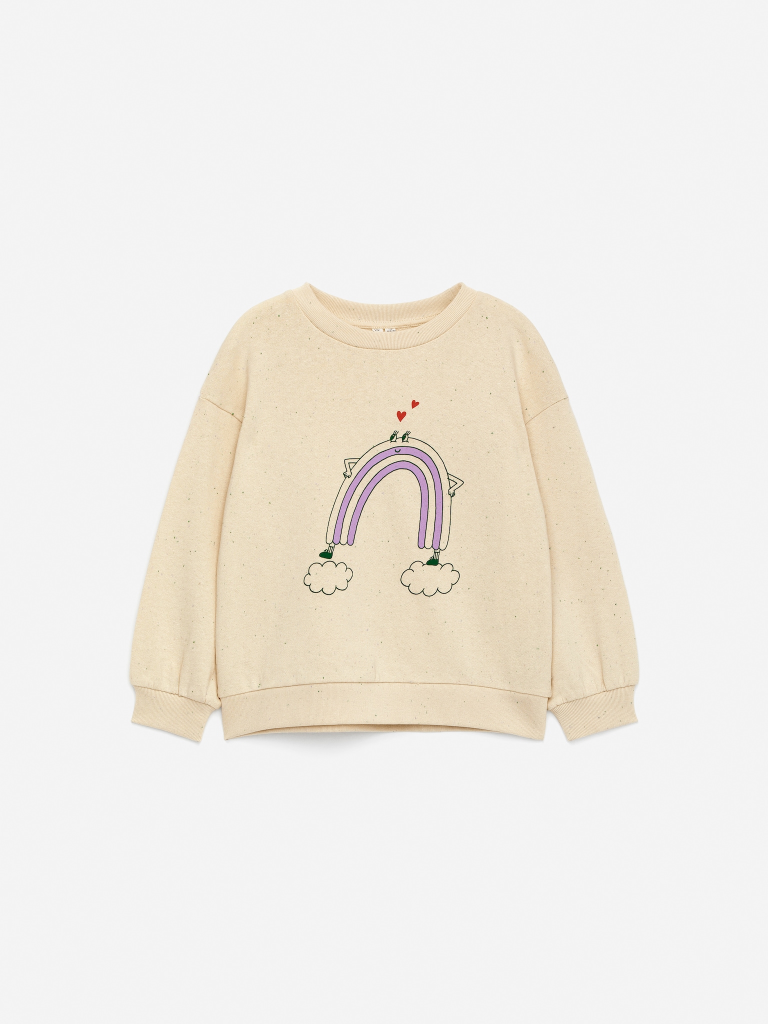 Bedrucktes Sweatshirt - Cremeweiß/Noppen