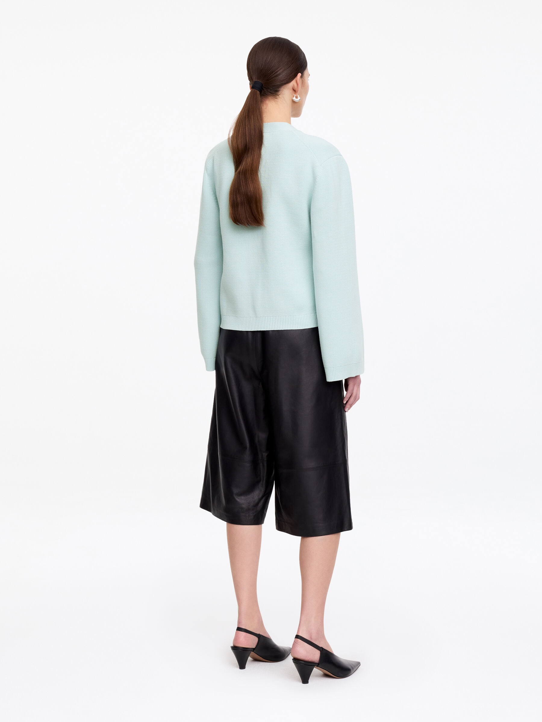 Bawełniany kardigan - Jasnoturkusowy - Luźny fason - Women - StillMedia/Lookbook - 3