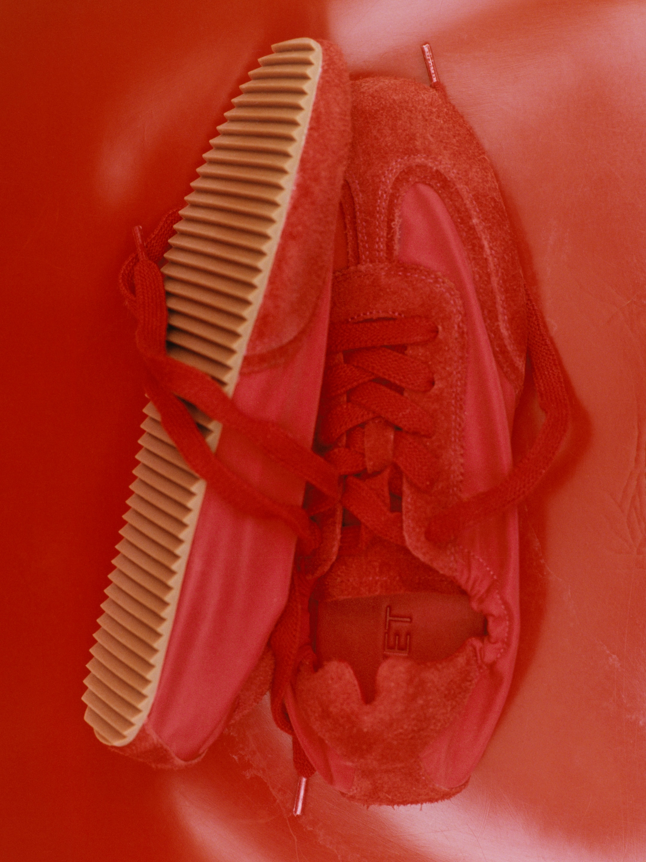 Suede Nylon Trainers - Red - Women - StillMedia/Environmental - 1