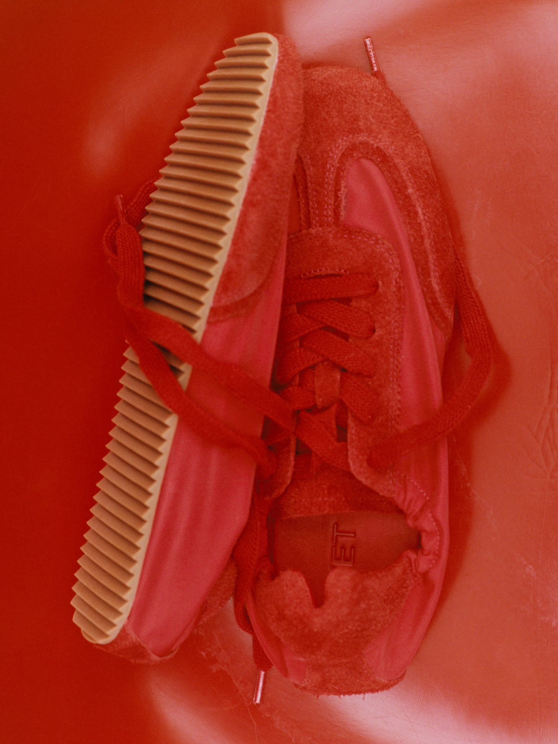 Sneaker aus Veloursleder und Nylon - Rot - Women - StillMedia/Environmental - 1