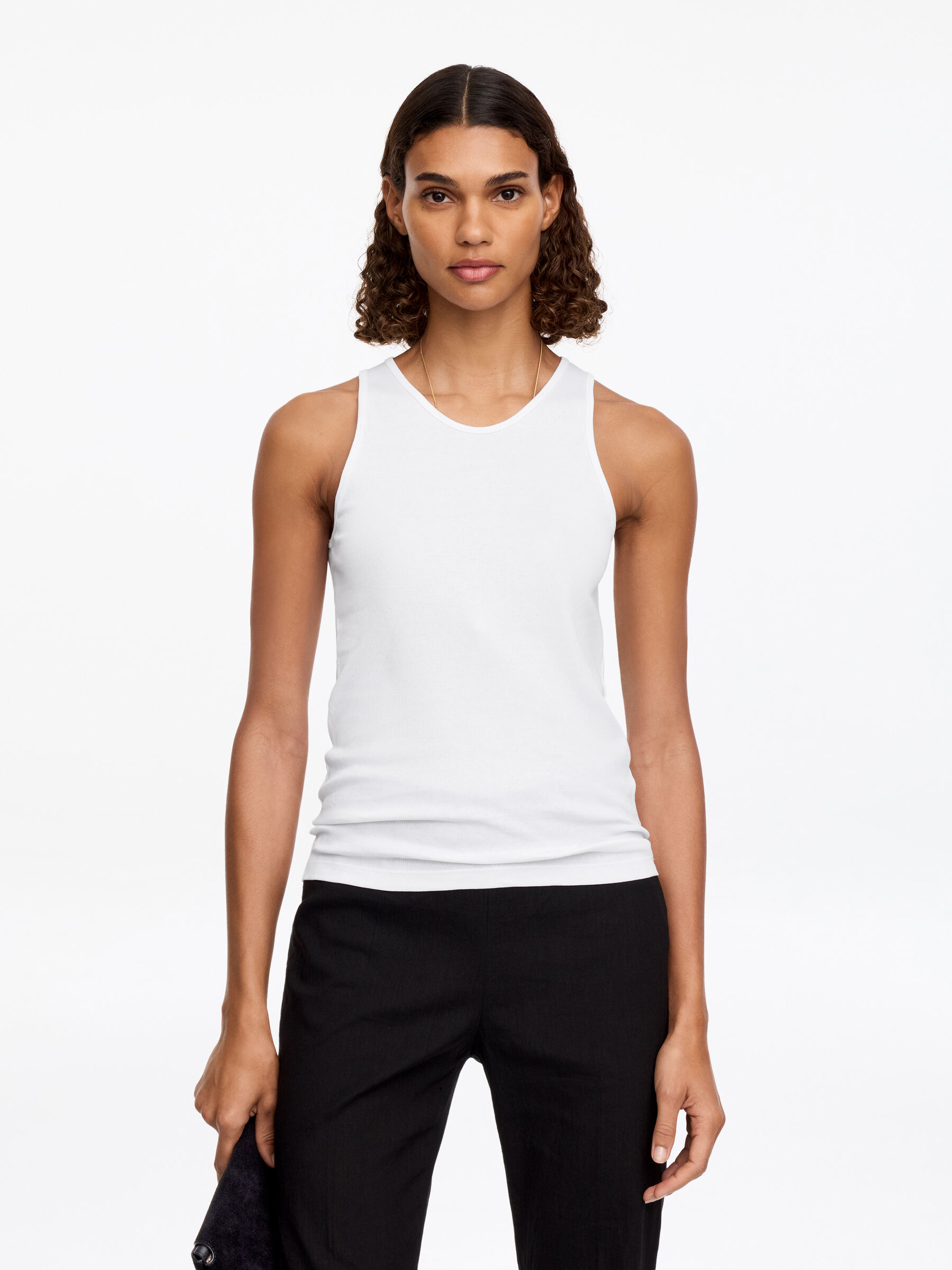 Débardeur côtelé - Blanc - Slim fit - Femme - StillMedia/Lookbook - 6