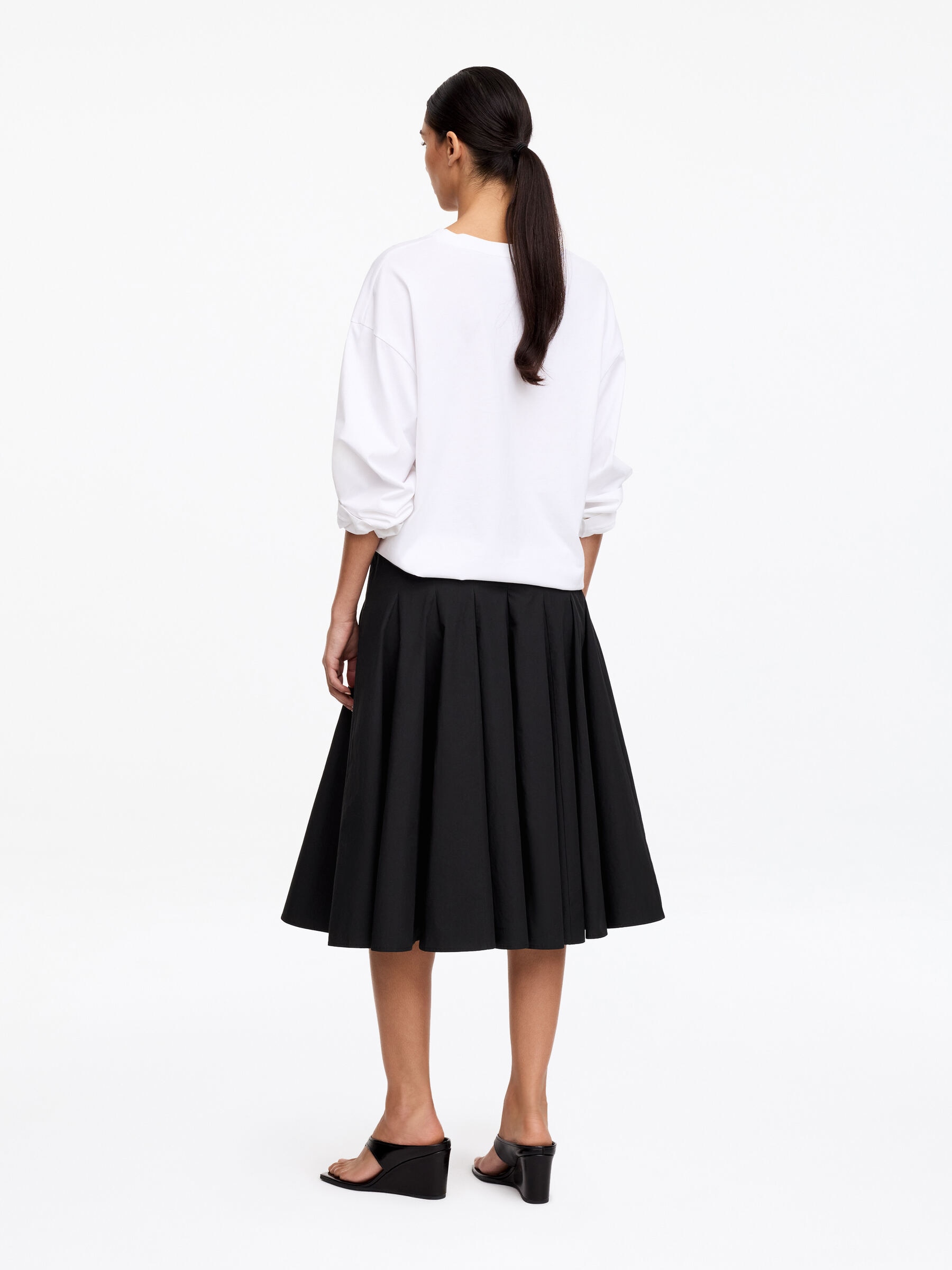 Midikjol i bomull - Svart - Regular fit - Women - StillMedia/Lookbook - 5