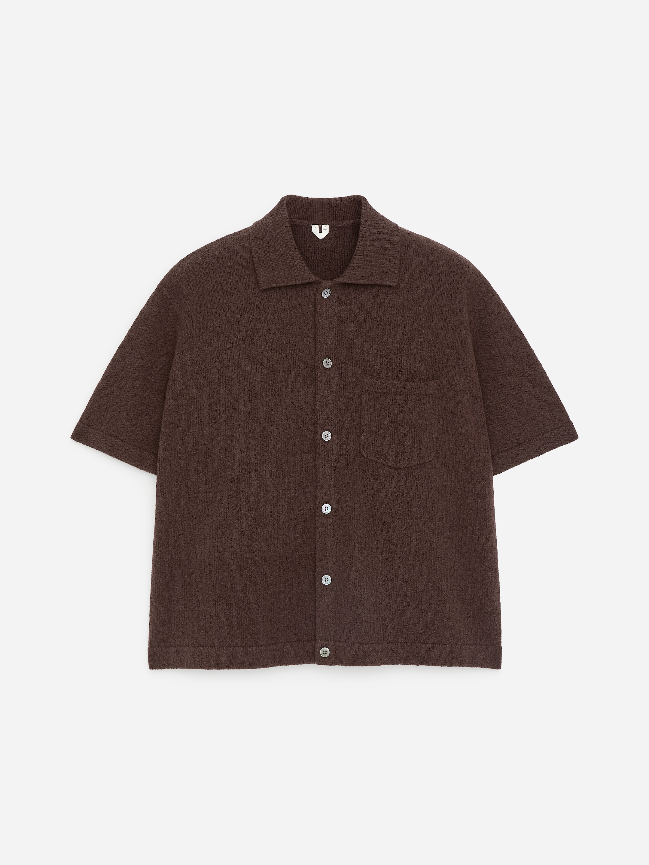 Bouclé Polo Shirt-Brown-18704