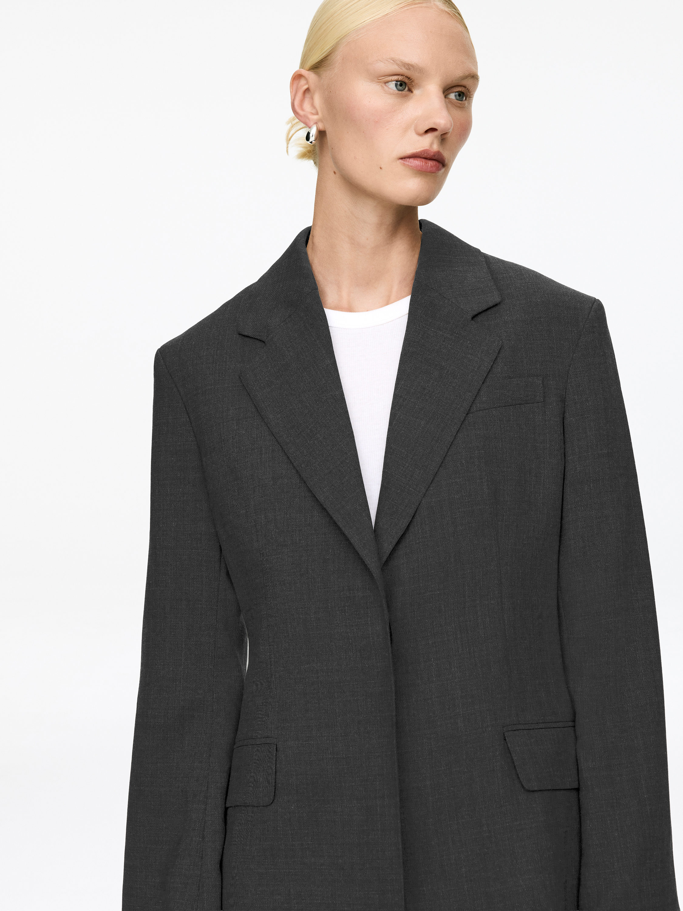 Slim Single-Breasted Blazer - Grey - Slim fit - Women - StillMedia/Lookbook - 8