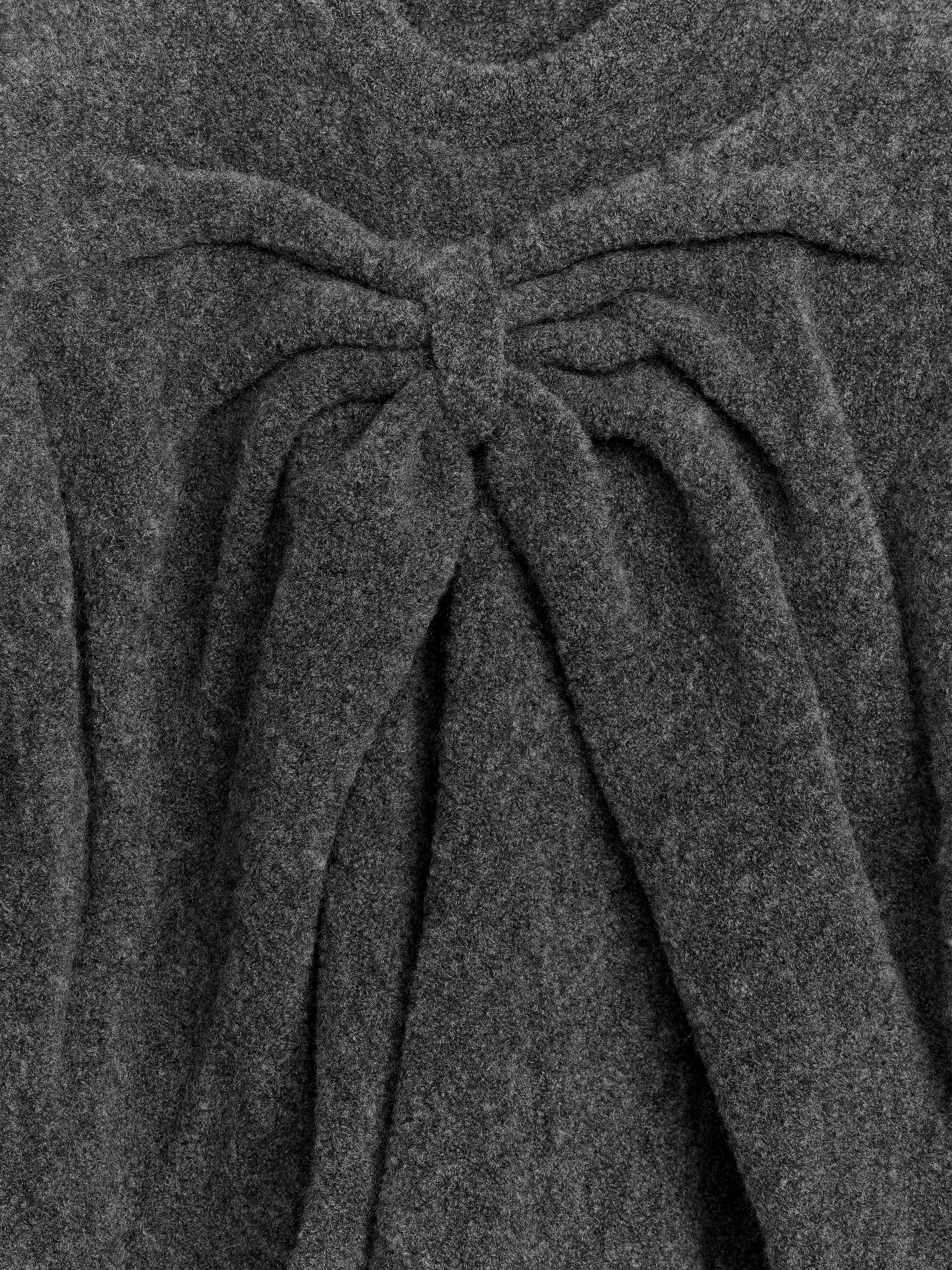 Bow Wool Jumper - Grey Melange - Relaxed fit - Women - StillMedia/DescriptiveDetail - 2