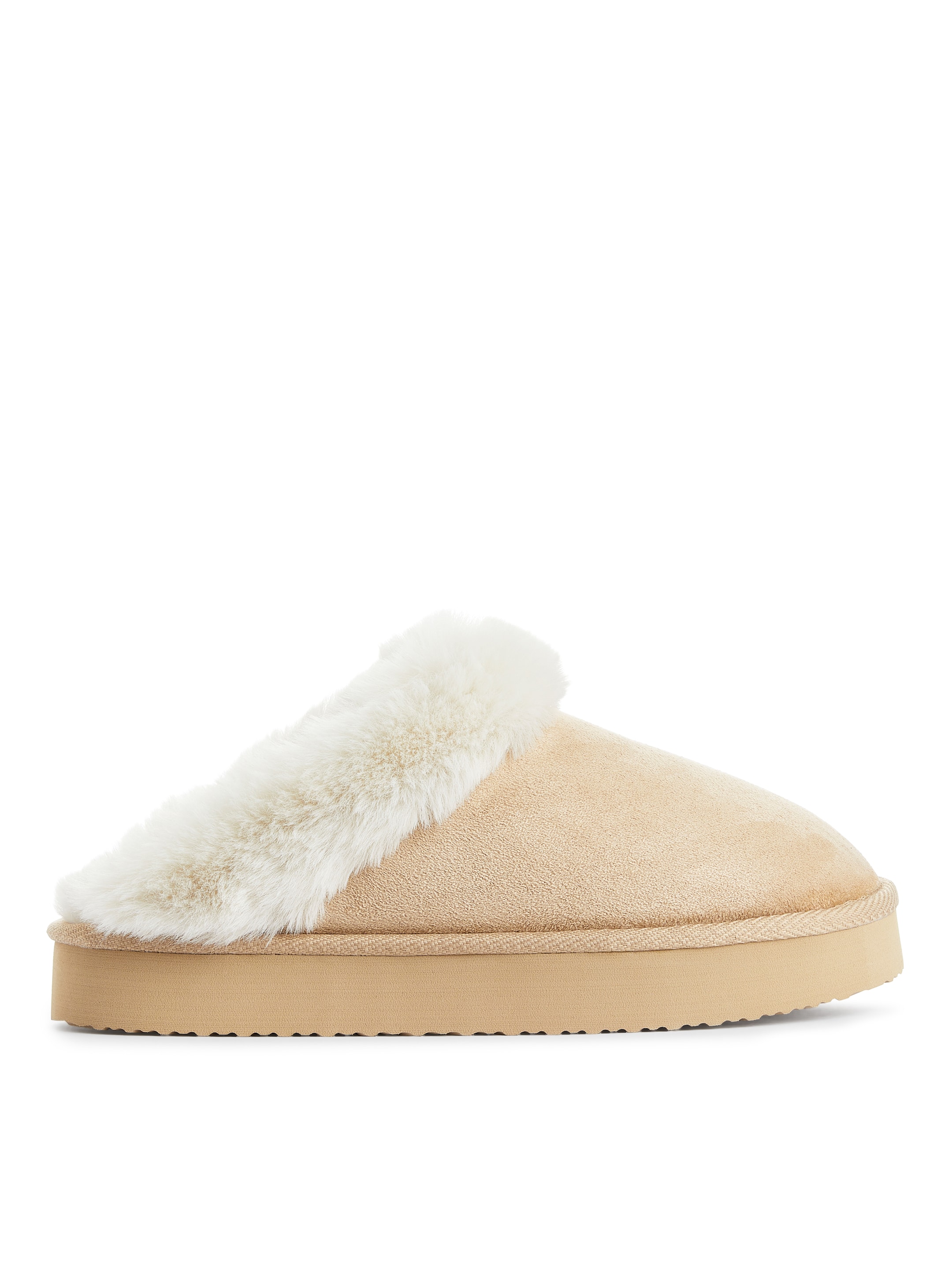 Grotere afbeelding bekijken: Pantoffels met imitatiebont - Beige - DAMES | H&M NL 1