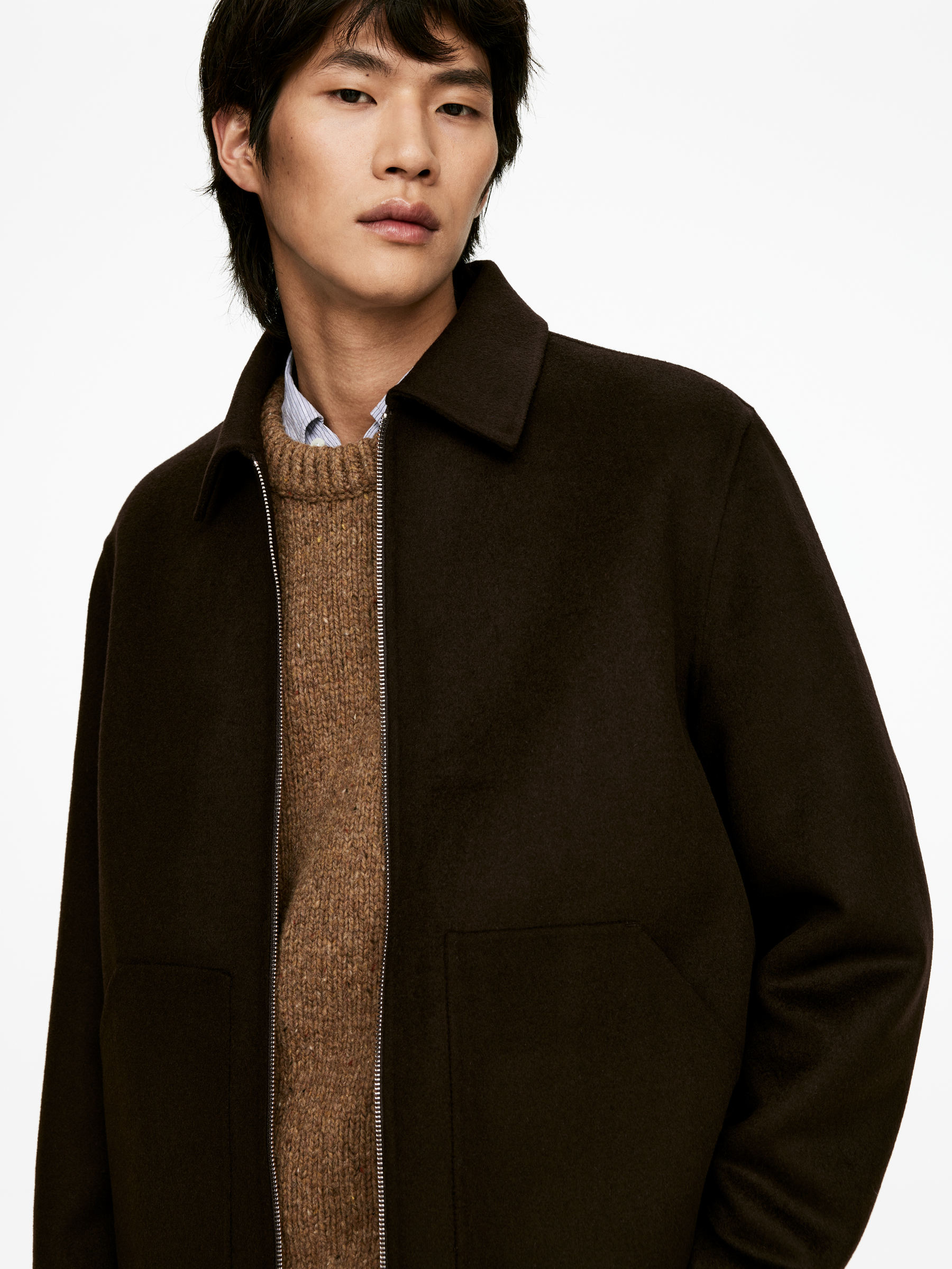 Double-Face Wool Blend Jacket - Brown - Regular fit - Men - StillMedia/Lookbook - 7