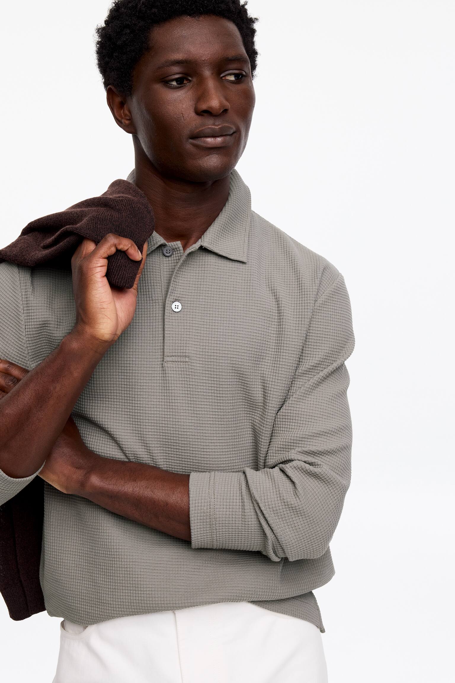 Polo a nido d'ape - Talpa/Blu scuro - 4