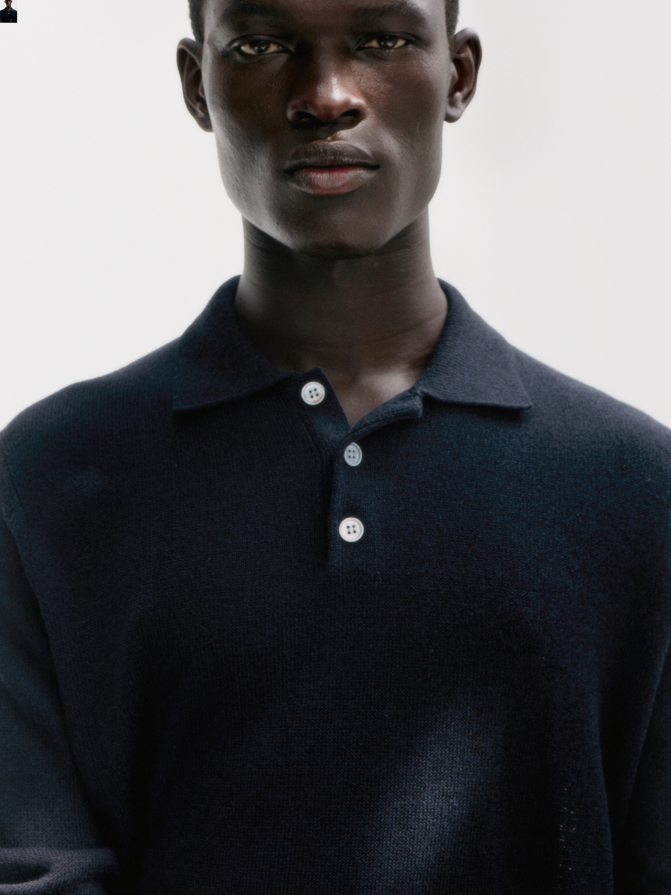 Linen Blend Polo Shirt - Dark Blue - Regular fit - Men - StillMedia/Environmental - 1