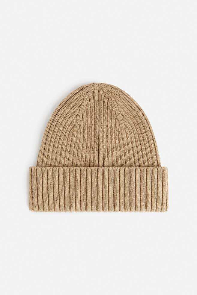 Rib-Knitted Beanie - Beige/Blue/Burgundy/Orange/Pink/Black/Blue/Khaki Green/Pink/Lilac - 1
