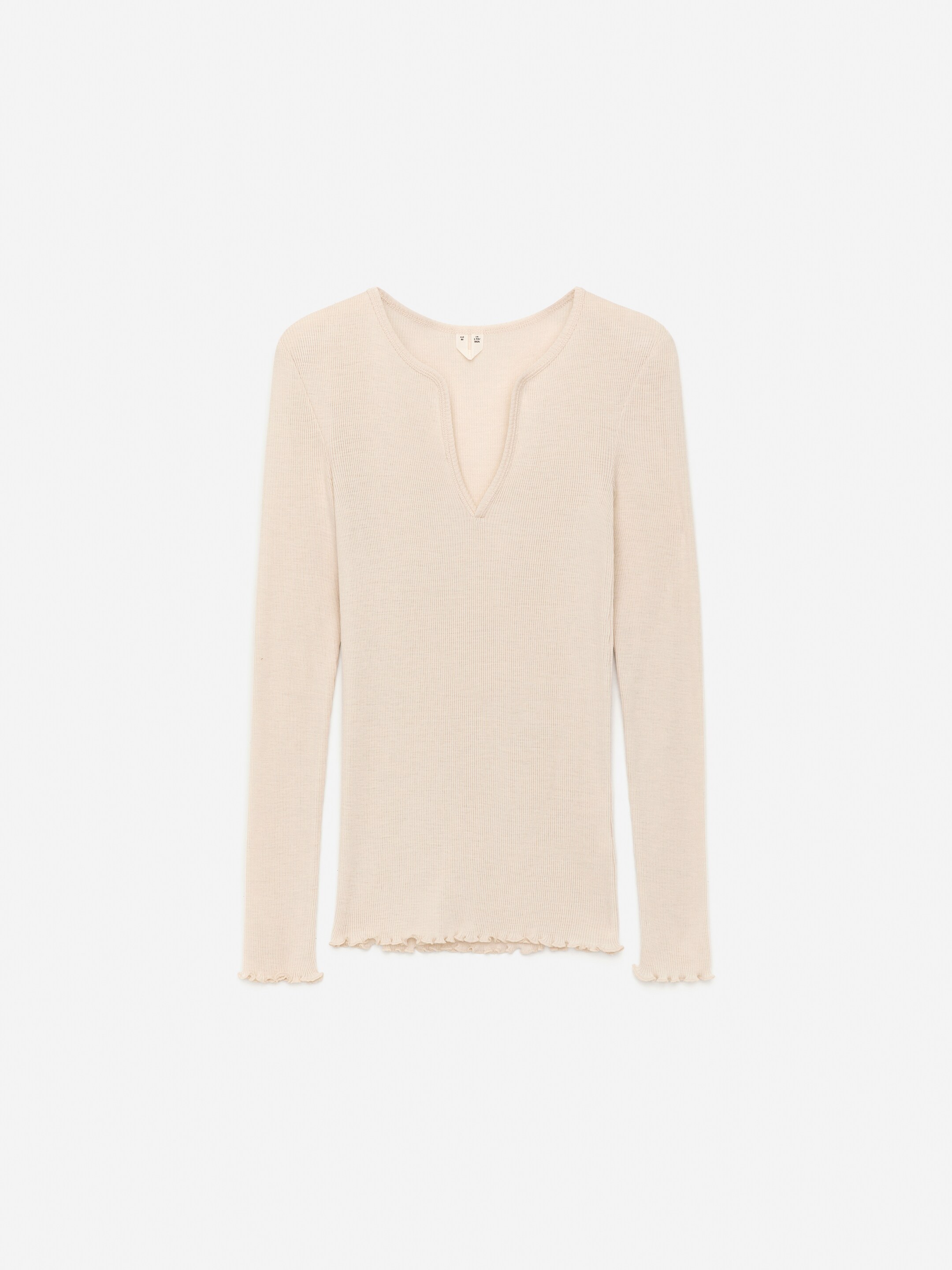 Agrandir l'image: Haut côtelé en laine et soie - Blanc cassé - FEMME | H&M BE 5