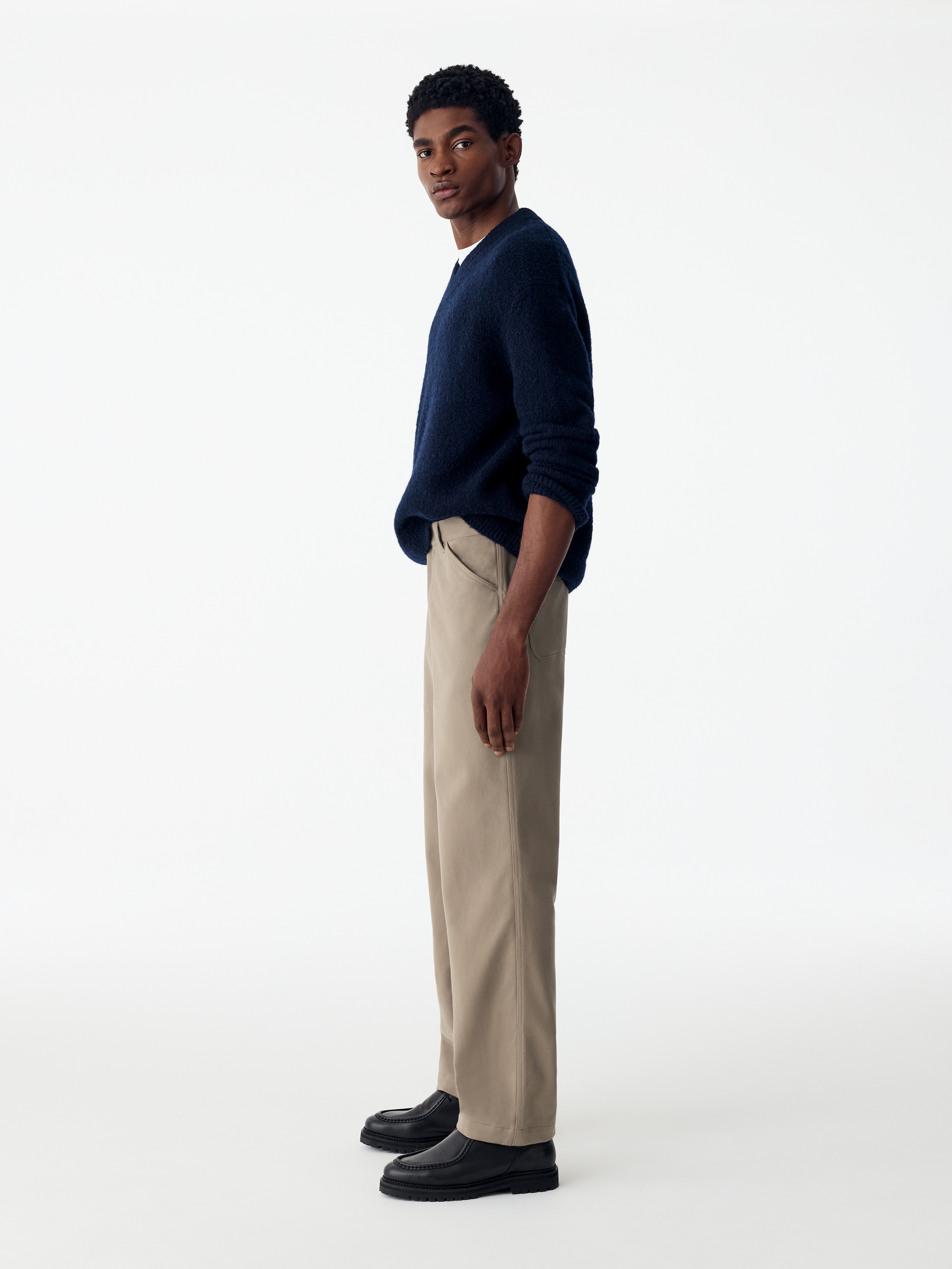Relaxed Cotton Lyocell Trousers - Mole - Relaxed fit - men - StillMedia/Lookbook - 5