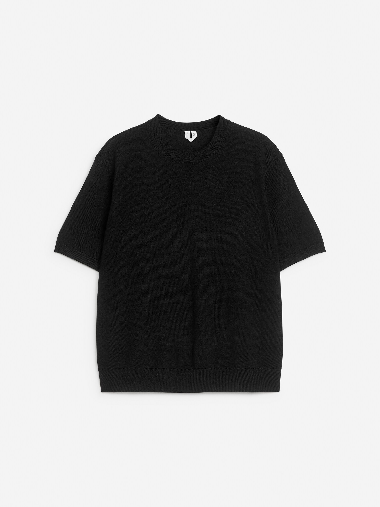 Knitted Merino Wool T-Shirt - Black/Light Beige/Dark Blue/Dark Beige