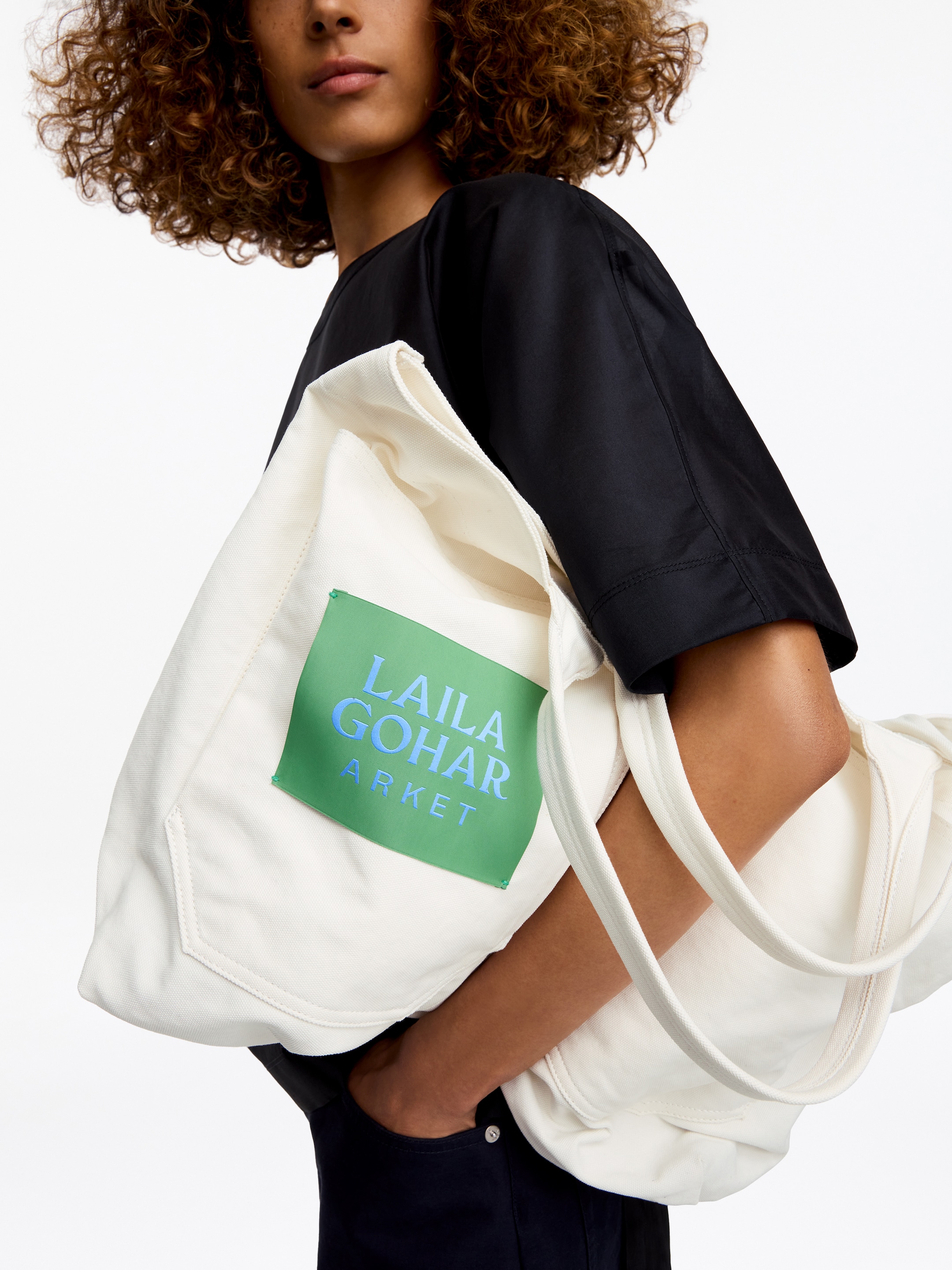 Robocza torba typu tote ARKET and Laila Gohar - Złamana biel - Women - StillMedia/Lookbook - 5