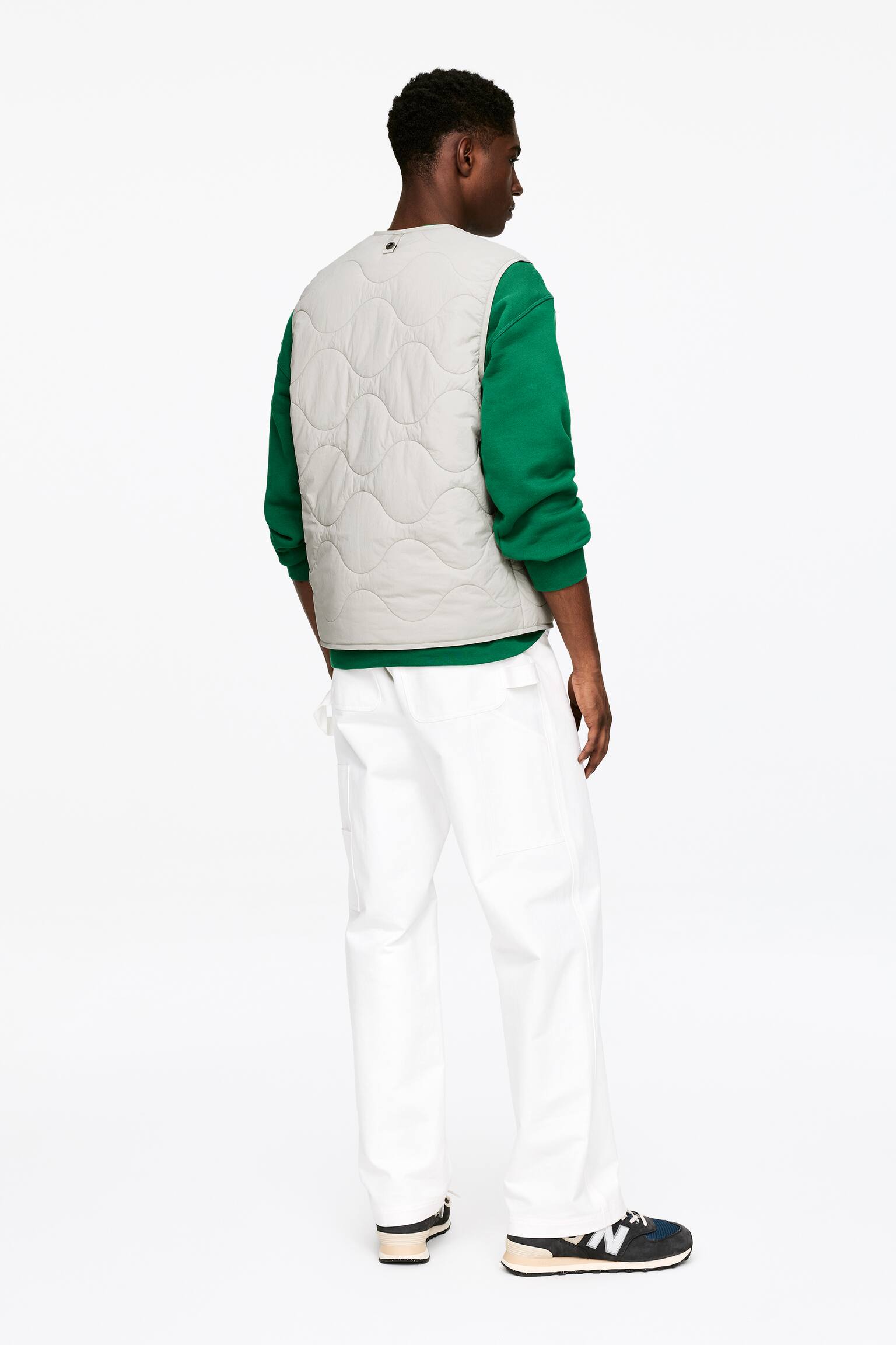 Gesteppte 2-in-1-Liner-Weste - Hellgrau/Schwarz/Grün/Dunkelblau - 8