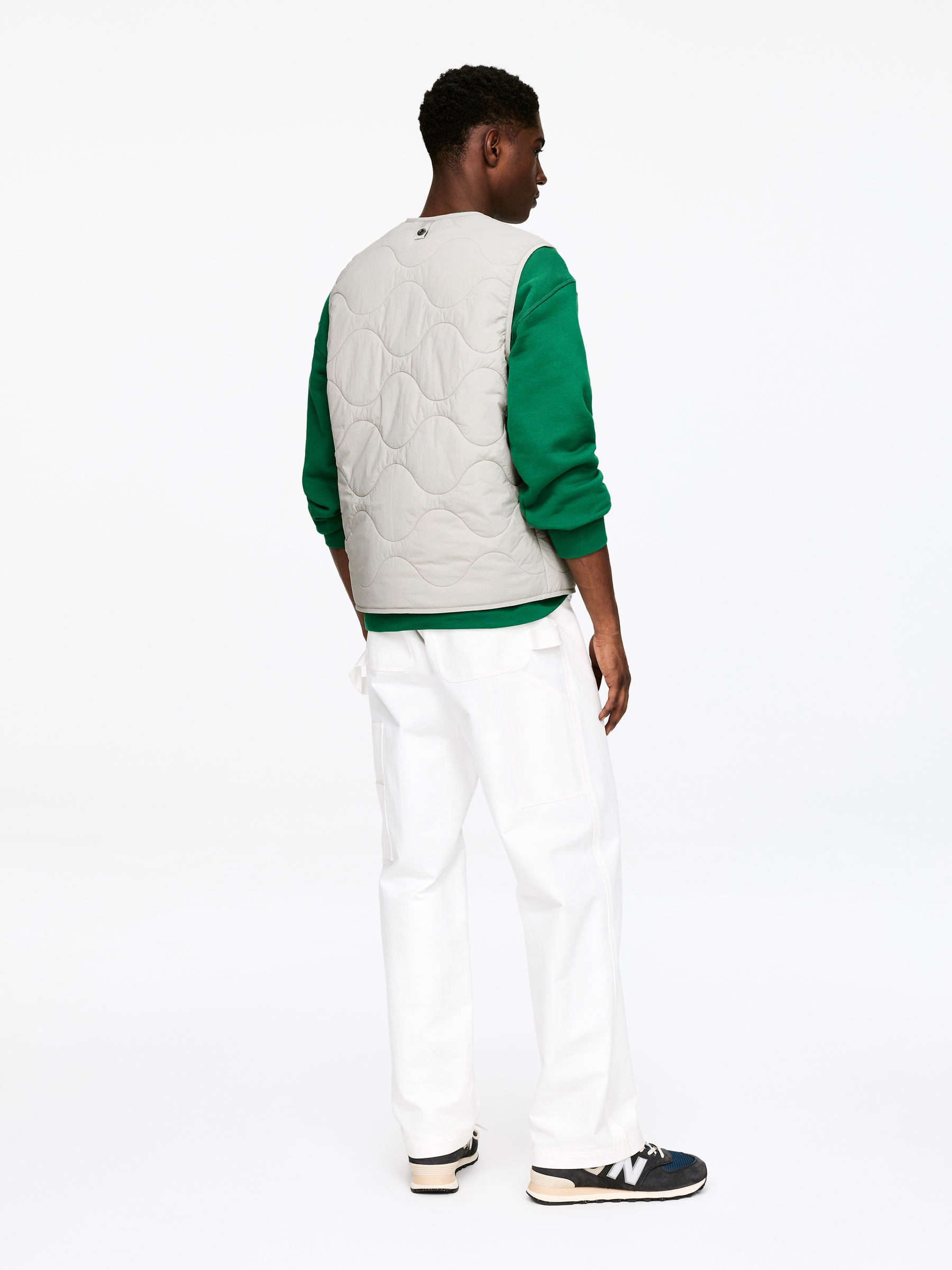 2-in-1 Quilted Liner Vest - Light Grey - Regular fit - Men - StillMedia/Lookbook - 5