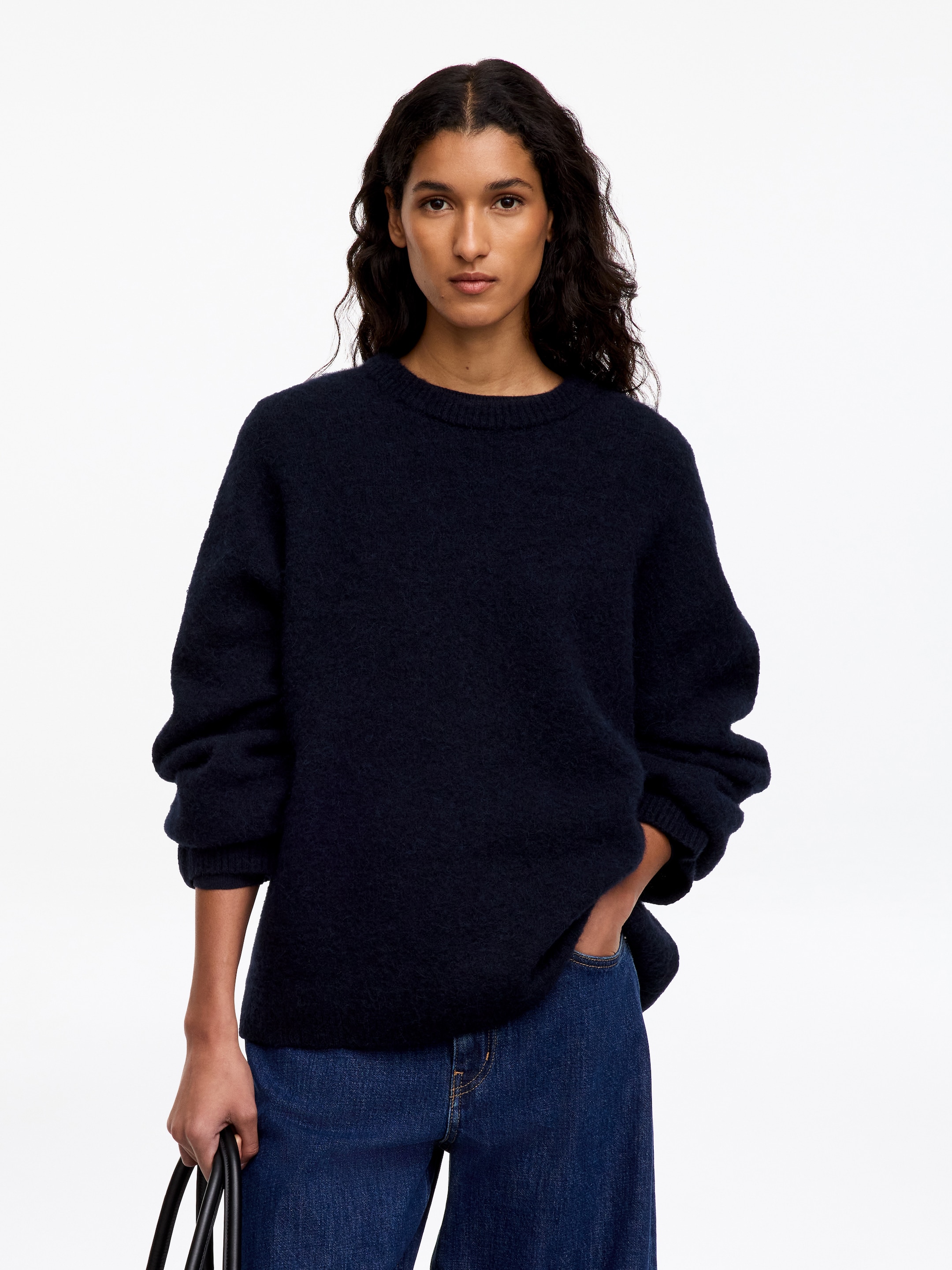Jersey de mezcla de lana y alpaca - Azul oscuro - Oversized - women - StillMedia/Lookbook - 5