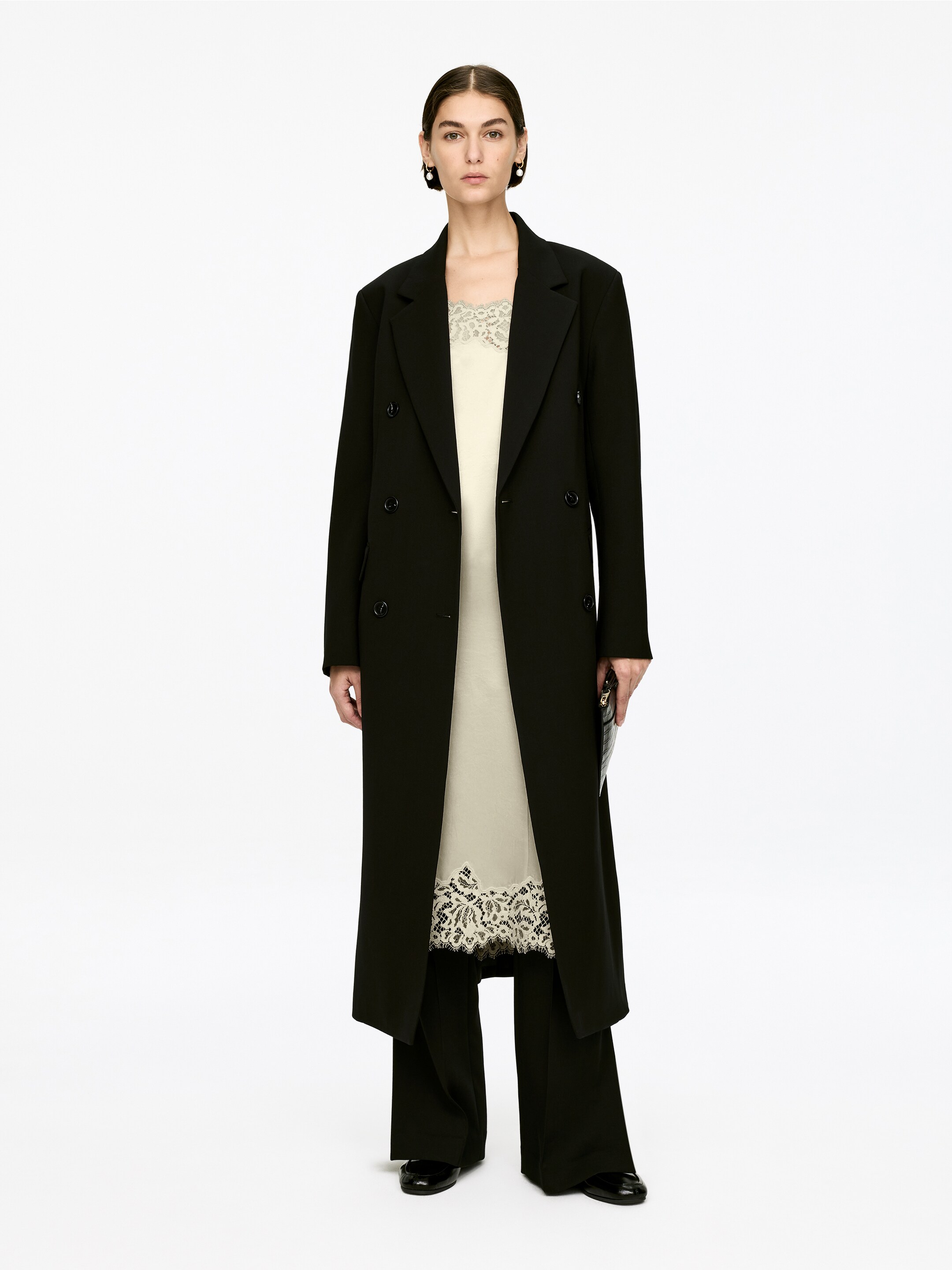 Vis større bilde: Stroppekjole med blondedetaljer - Lys beige - DAME | H&M NO 5