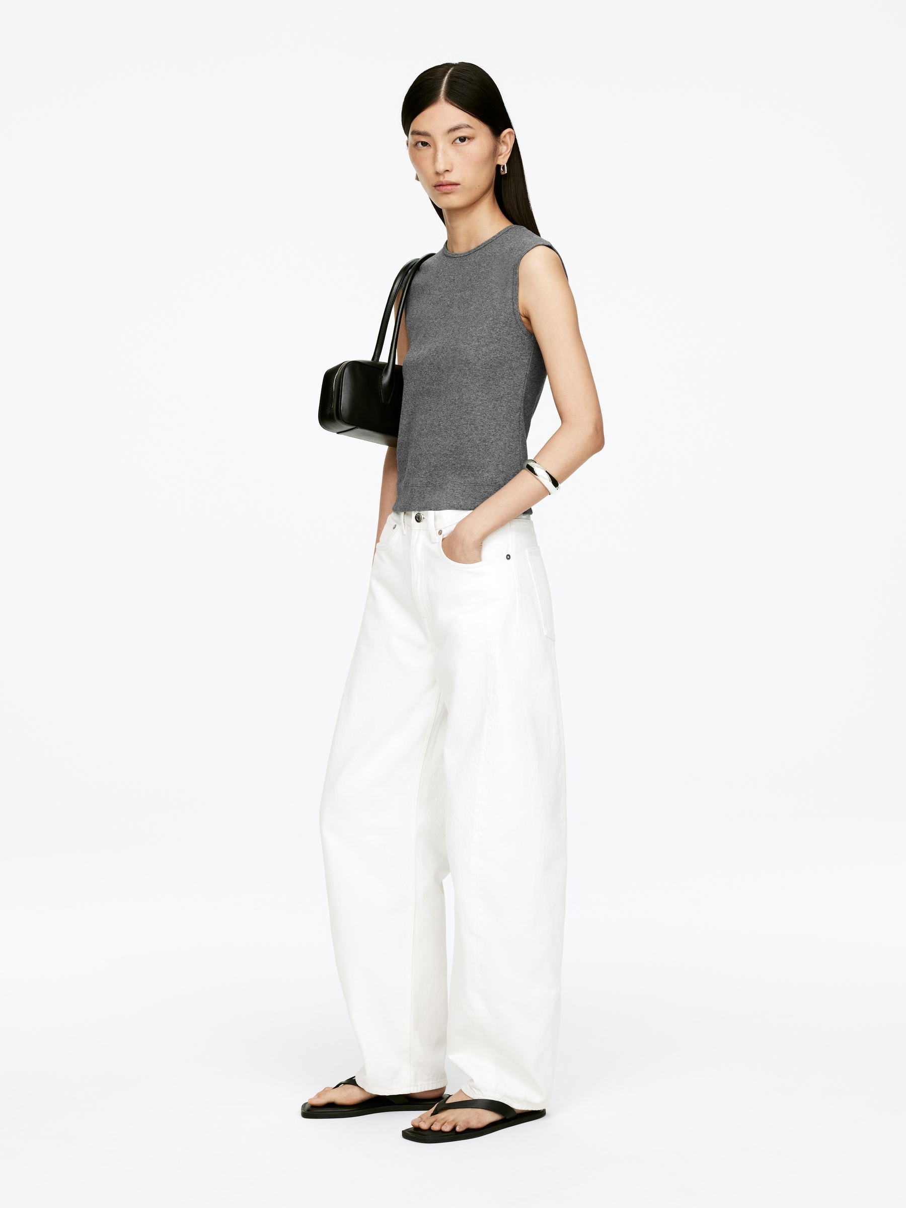 Rib Tank Top - Grey - Slim fit - Women - StillMedia/Lookbook - 4