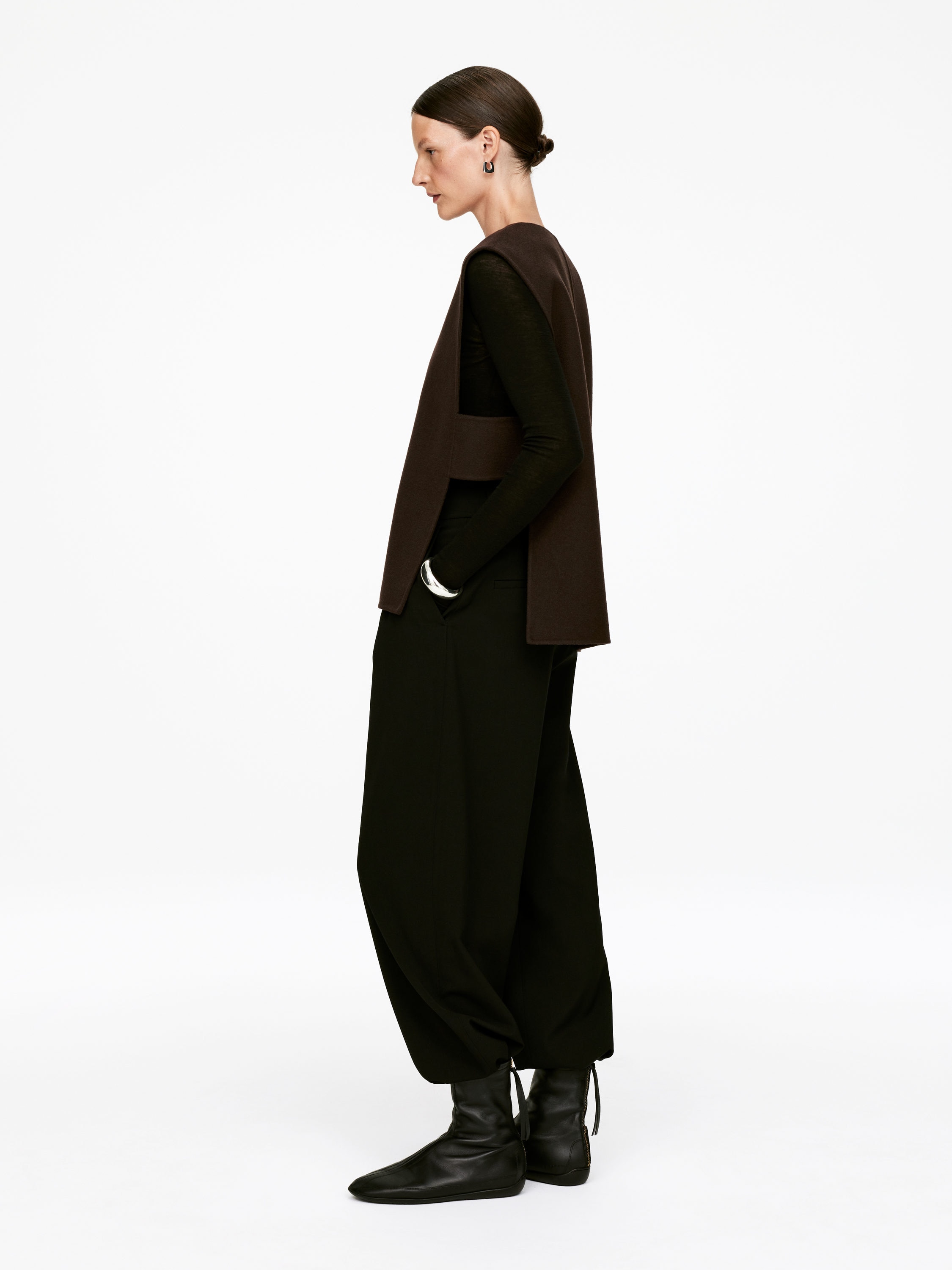 Doublé Wool-Blend Vest - Dark Brown - Slim fit - Women - StillMedia/Lookbook - 4