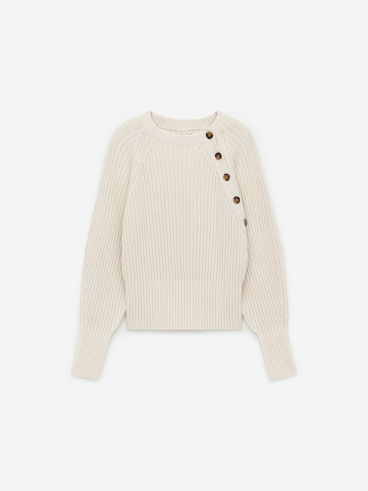 Maglione in cotone e lana - Bianco sporco