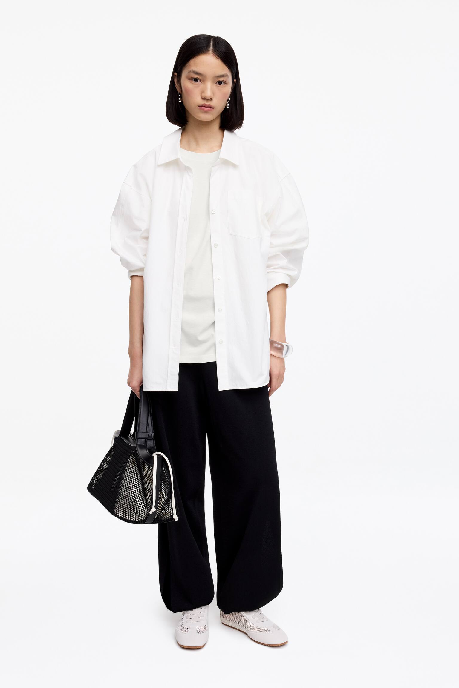 Drapovaný tričko - Biela - 3