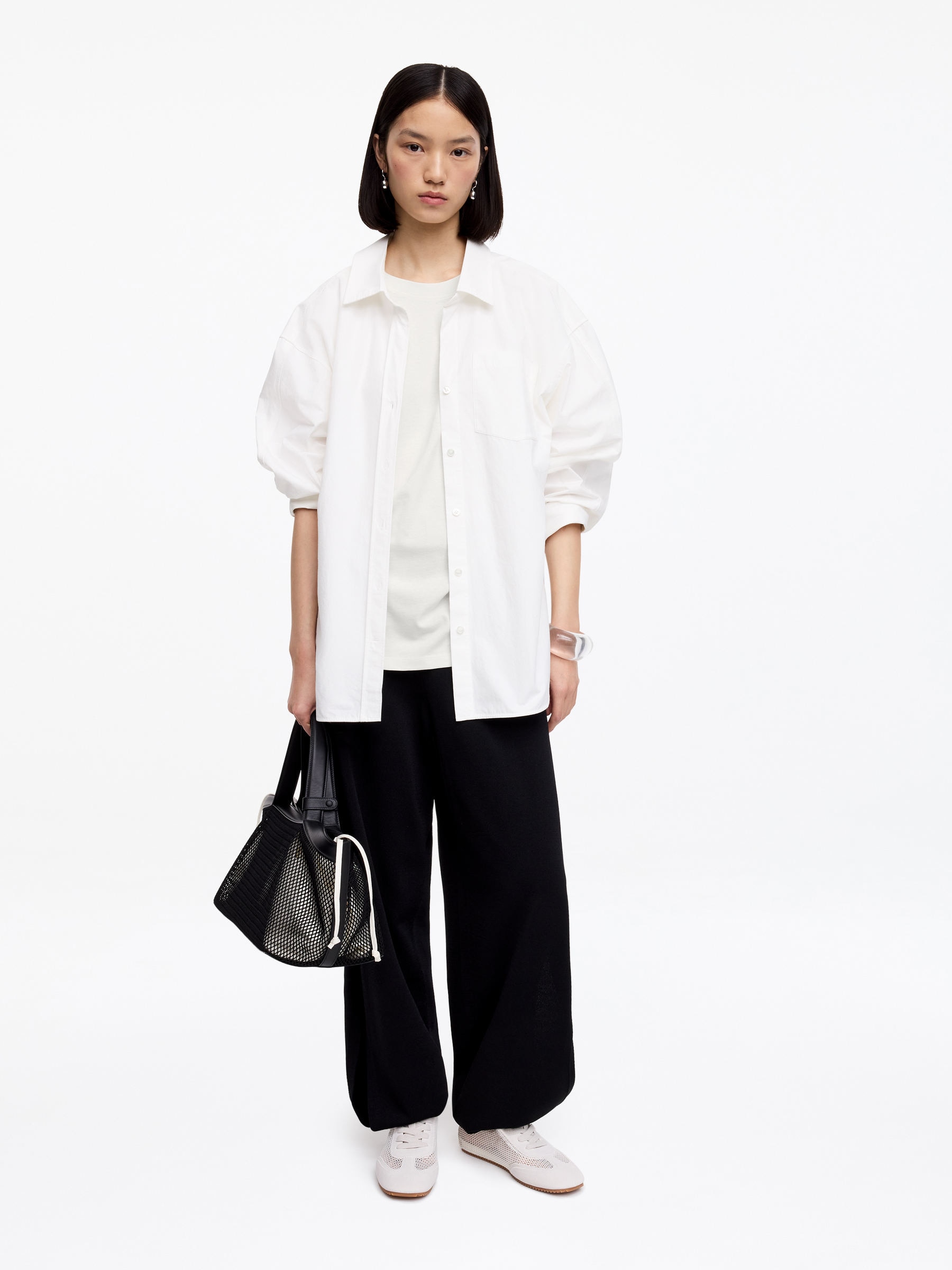 Drapiertes T-Shirt - Weiß - Regular Fit - Women - StillMedia/Lookbook - 4