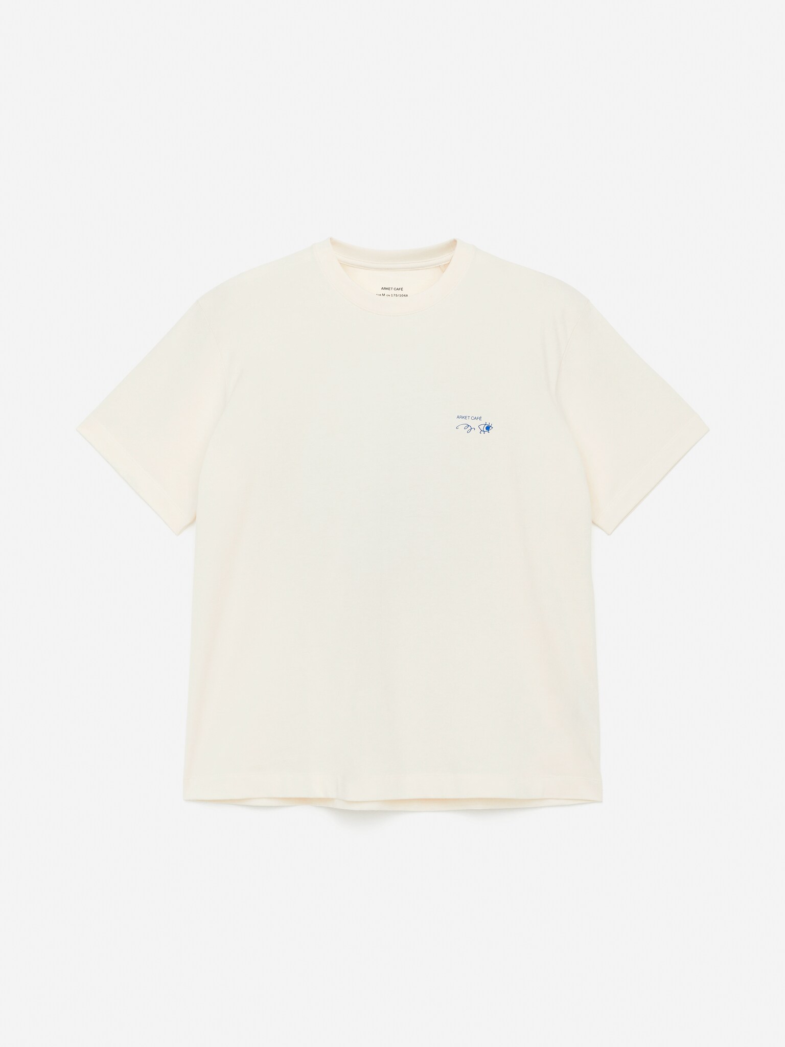 T-shirt estampada ARKET CAFÉ - Branco sujo/azul/Azul