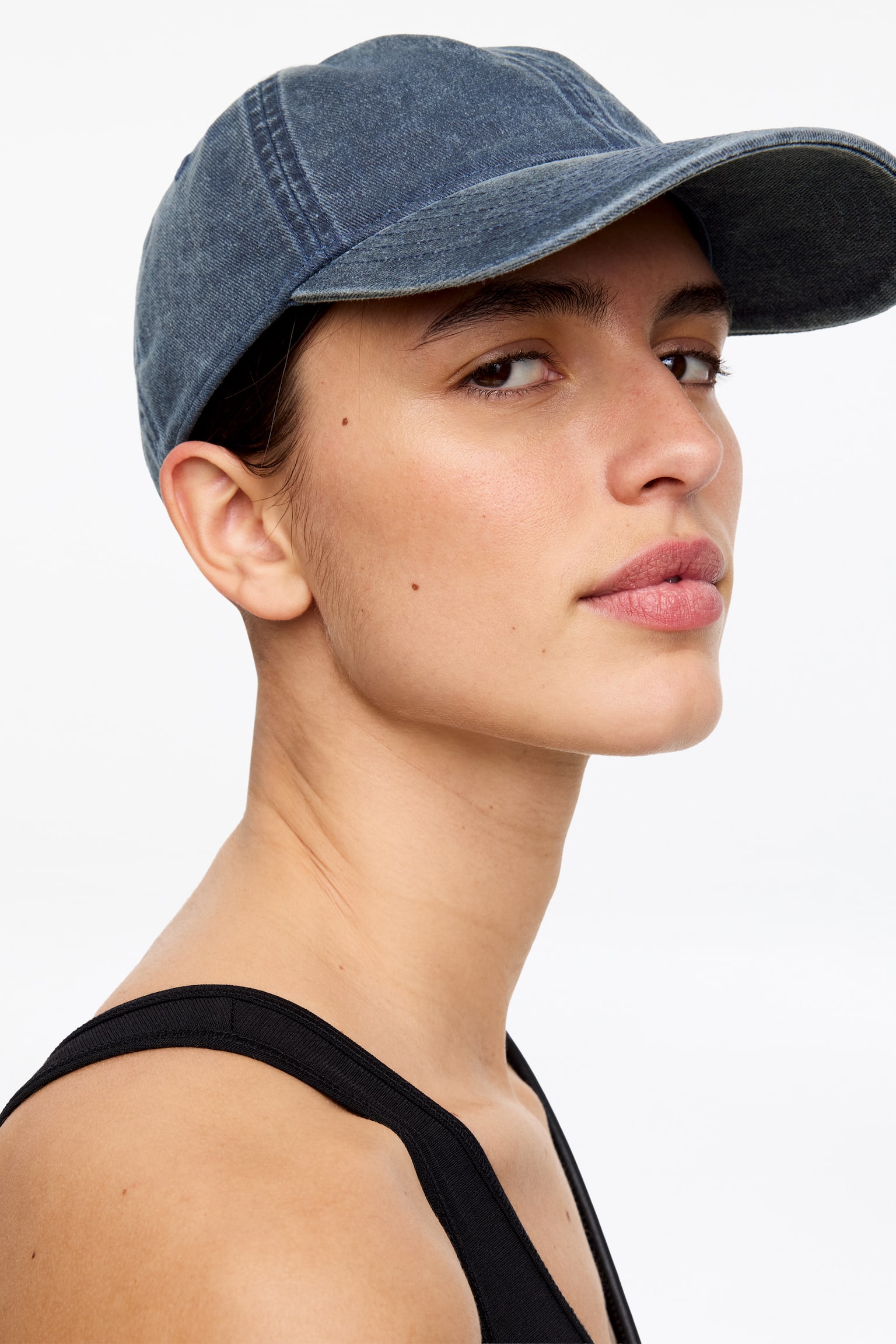 Keps i tvättad bomull - Blå/Tvättad brun - 1