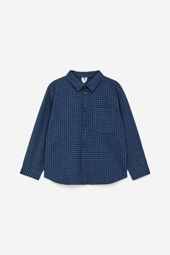 Checked Flannel Shirt - Modrý/tmavě modrý - 1