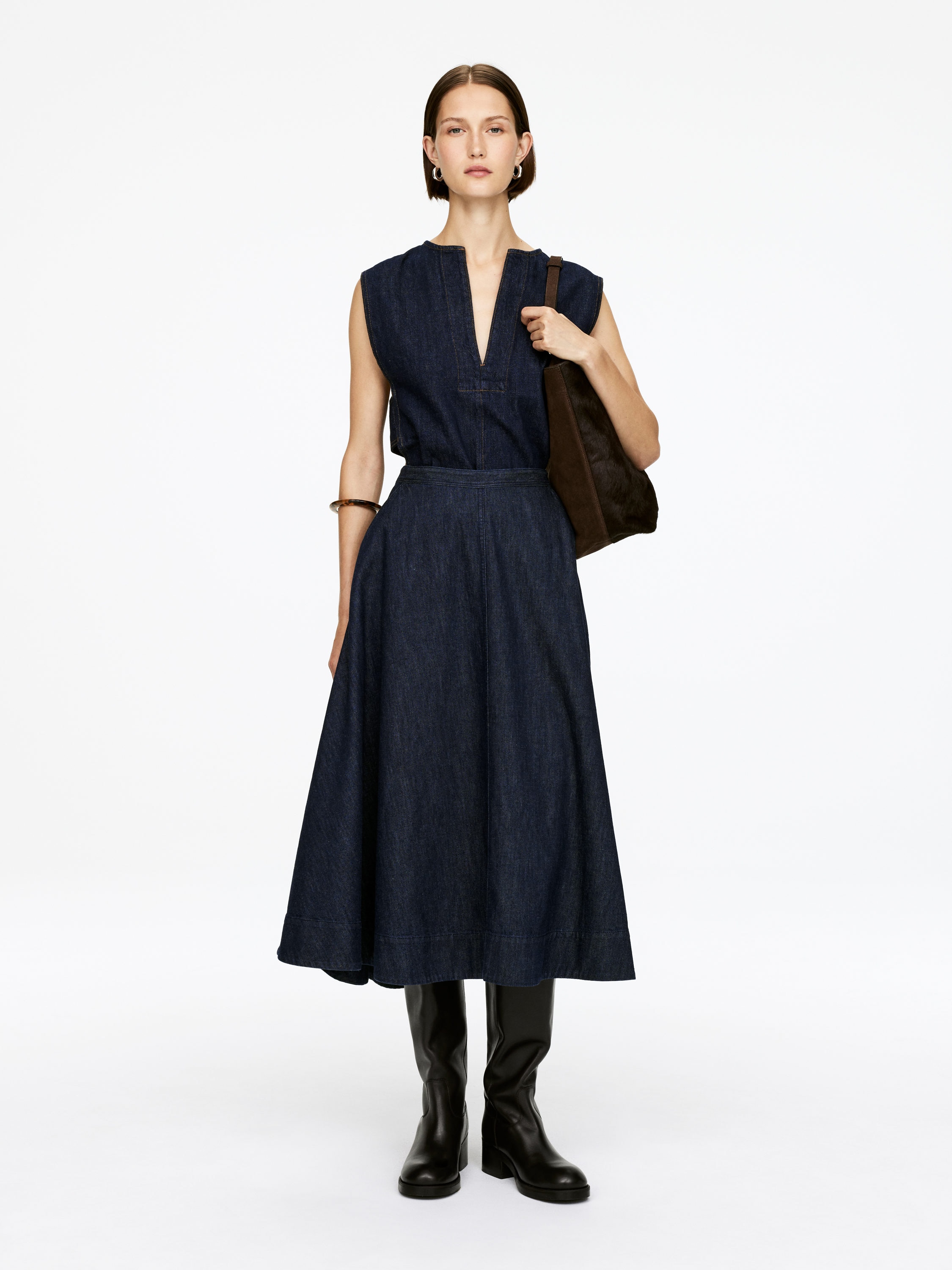 Cotton Midi Skirt