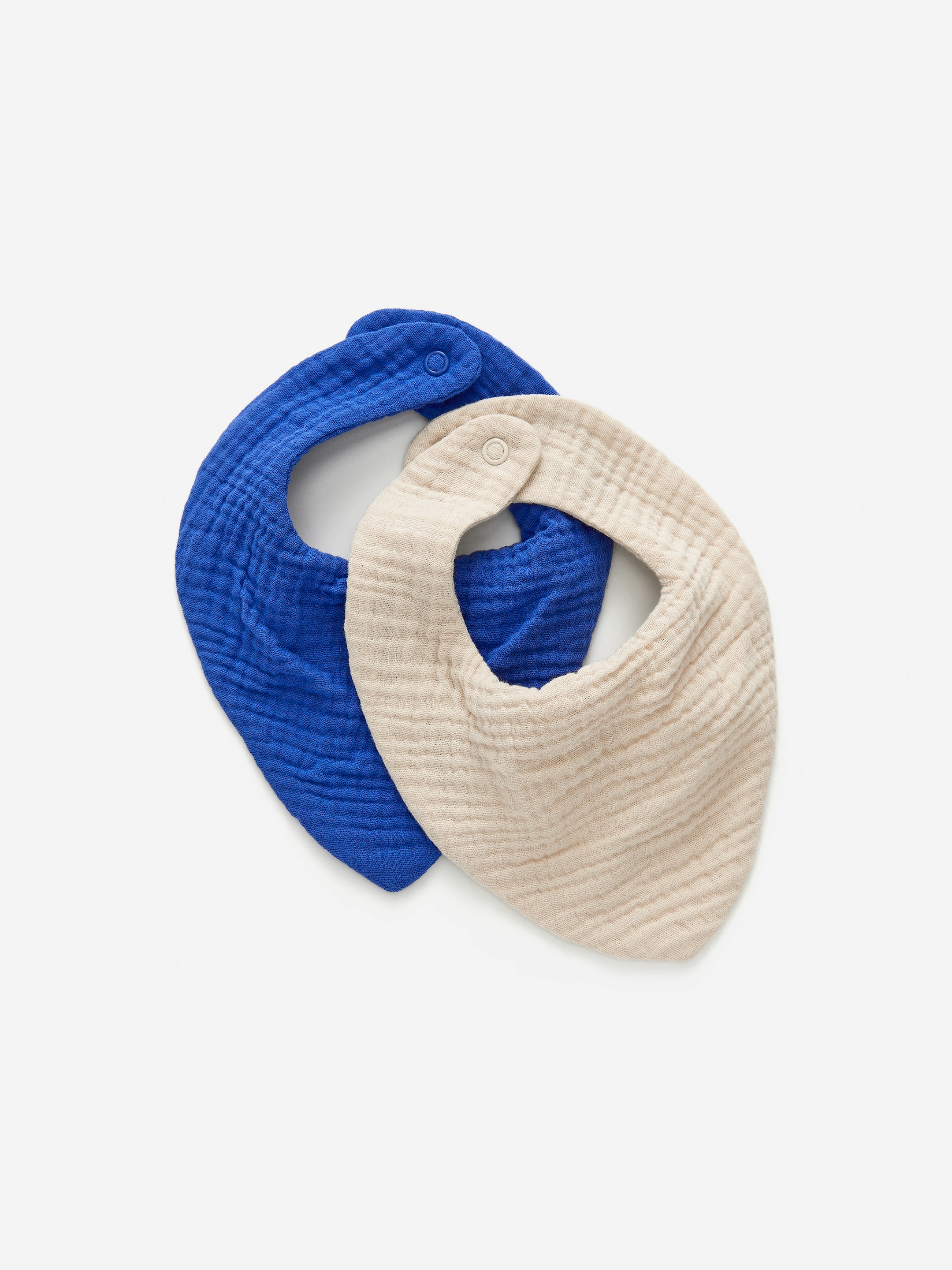 Grösseres Bild ansehen: Lätzchen mit Print, 2 Stück - Haferbraun/Knallblau - KINDER | H&M CH 1