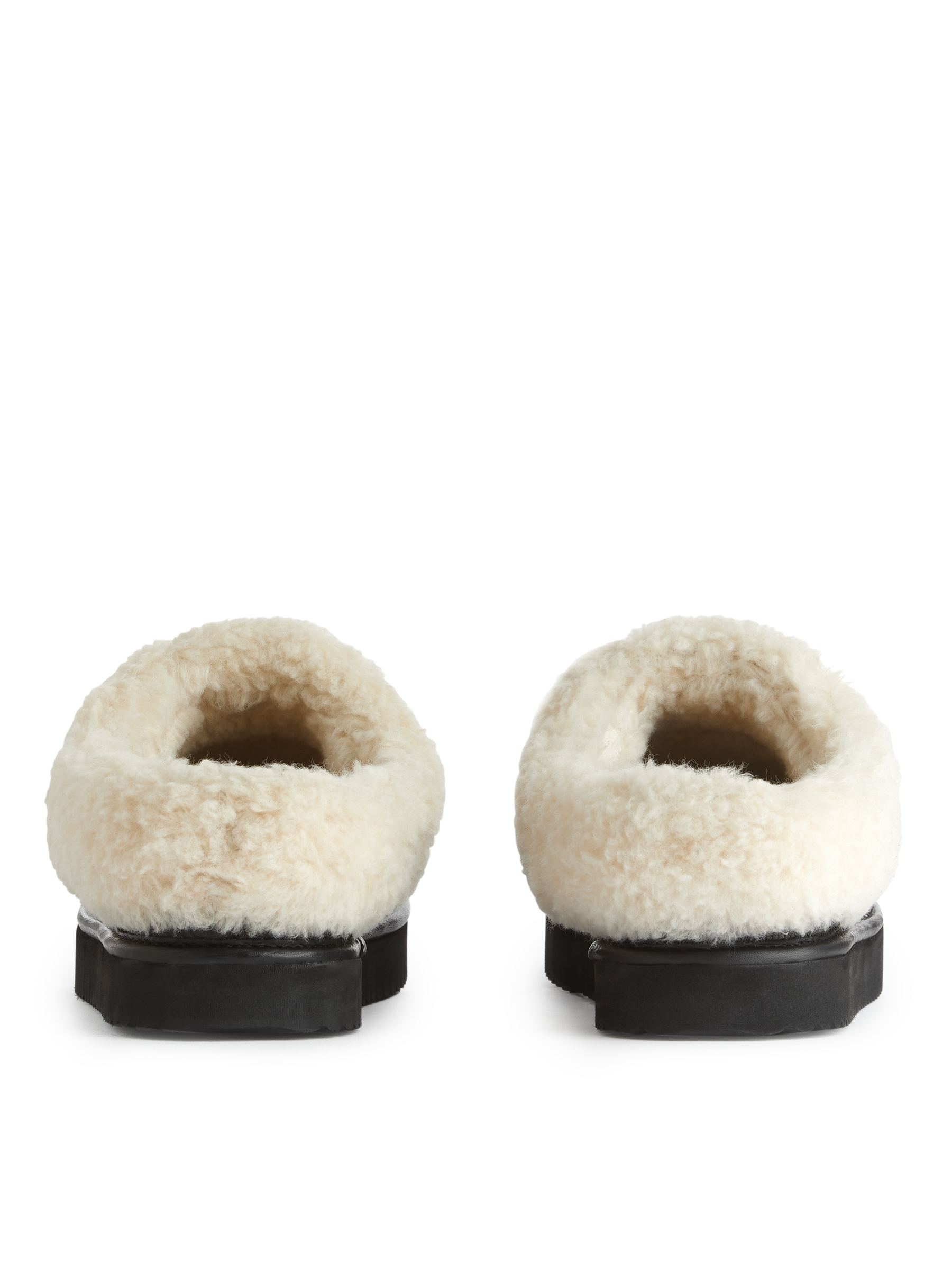 Lederhausschuhe mit Teddy - Schwarz/Cremeweiß - Damen - StillMedia/DescriptiveStillLife - 4