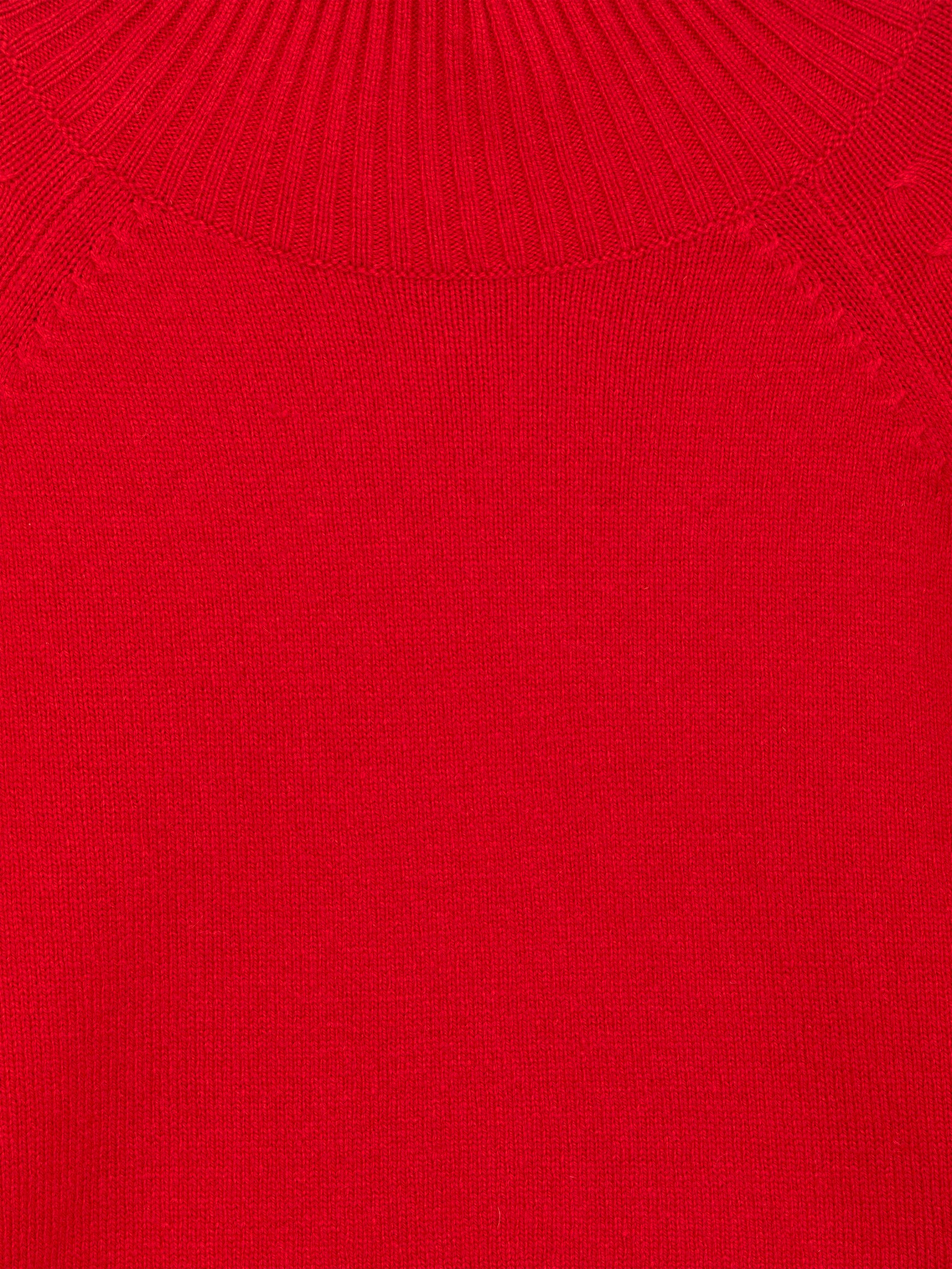 Pull en laine à col roulé - Rouge/Gris foncé chiné - 3