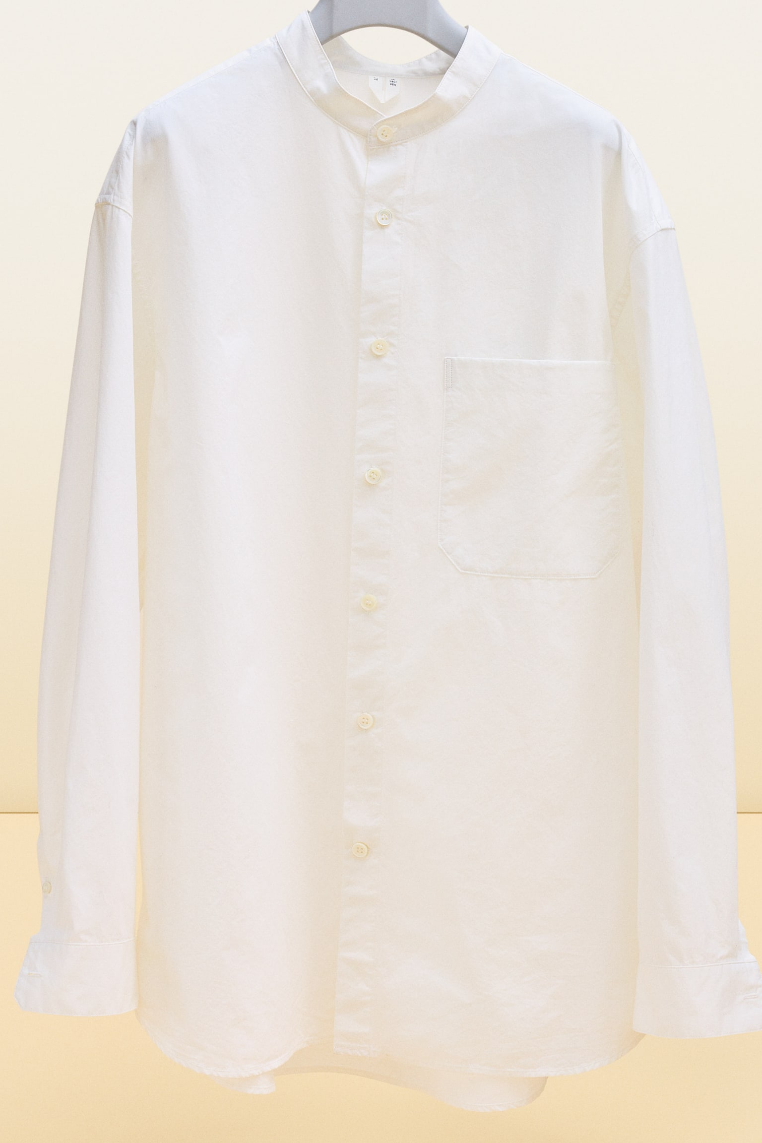 Popliinipaita pystykauluksella - Luonnonvalkoinen/Musta - 4