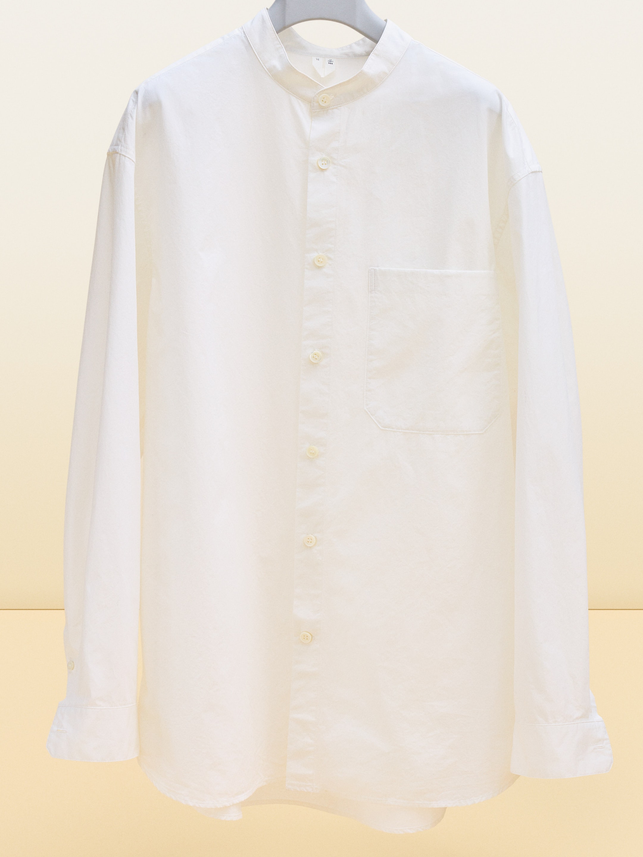 Chemise en popeline à col mao - Blanc cassé - Relaxed fit - Homme - StillMedia/Environmental - 1