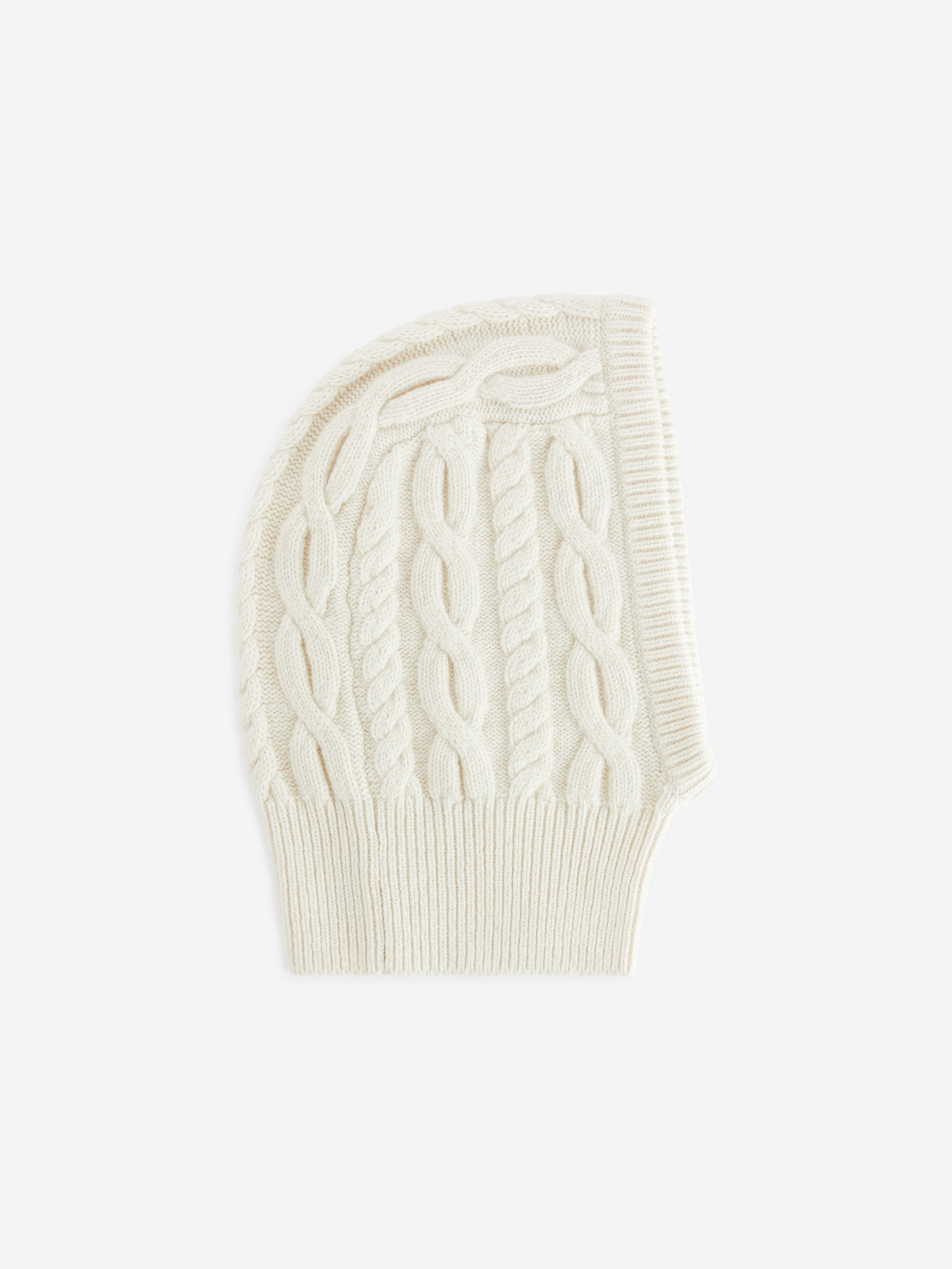 Cable-Knit Fitted Hood - Off White - Women - StillMedia/DescriptiveStillLife - 1