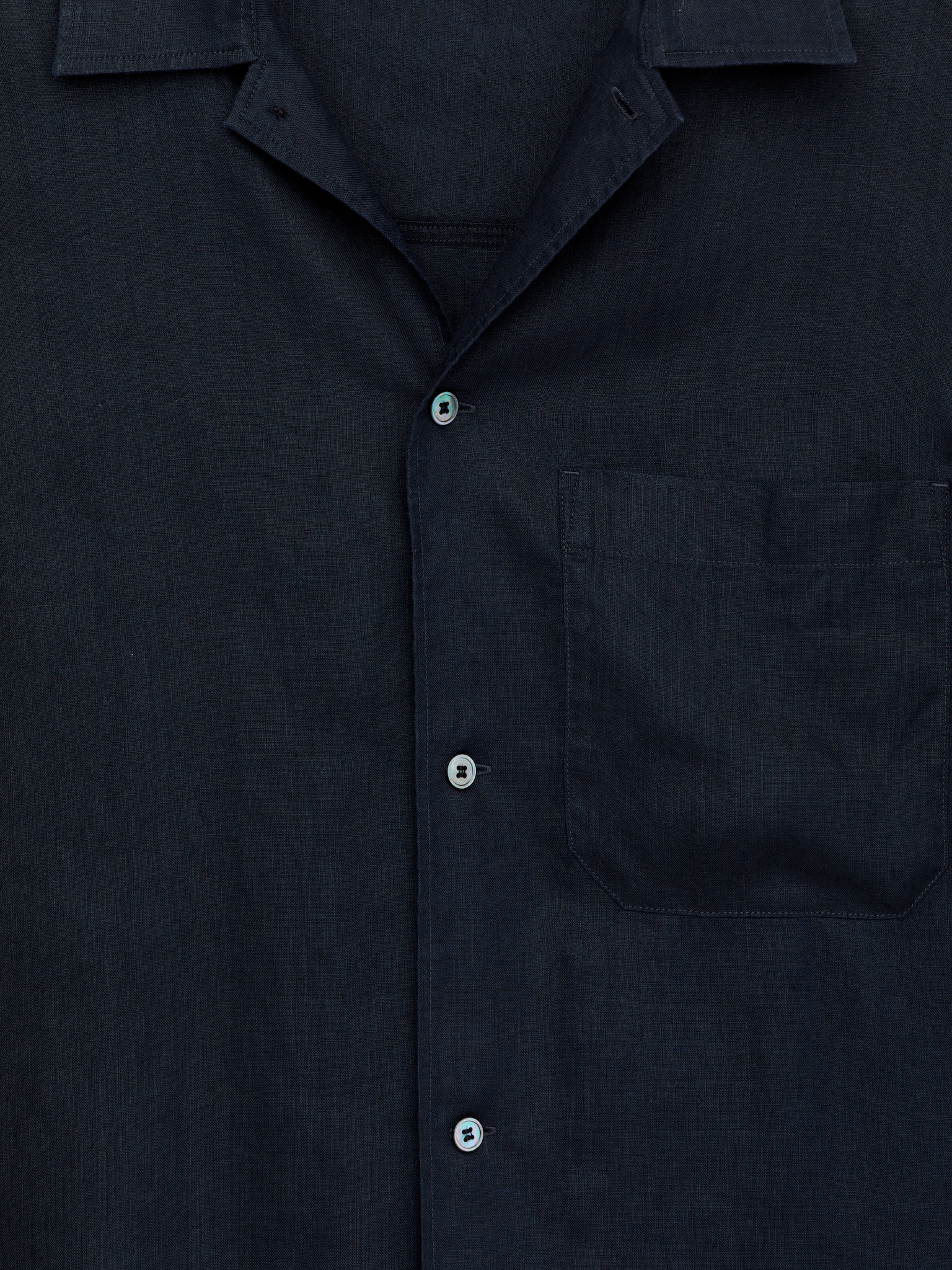 Chemise en lin à manches courtes - Bleu foncé/Beige/Vert/Noir - 6