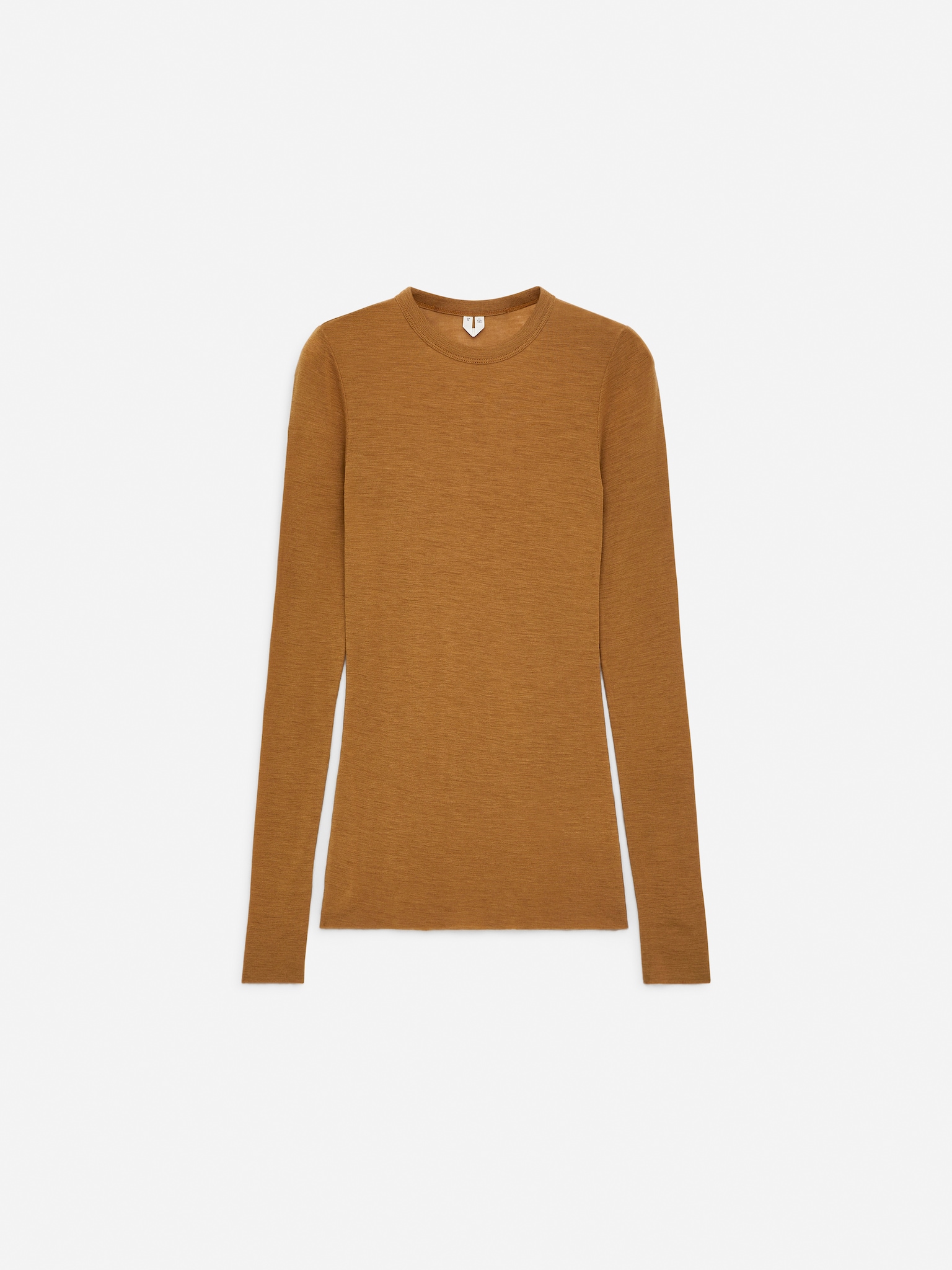 Maglia in lana merino a maniche lunghe - Senape scuro/Nero/Grigio scuro mélange/Marrone scuro - 2