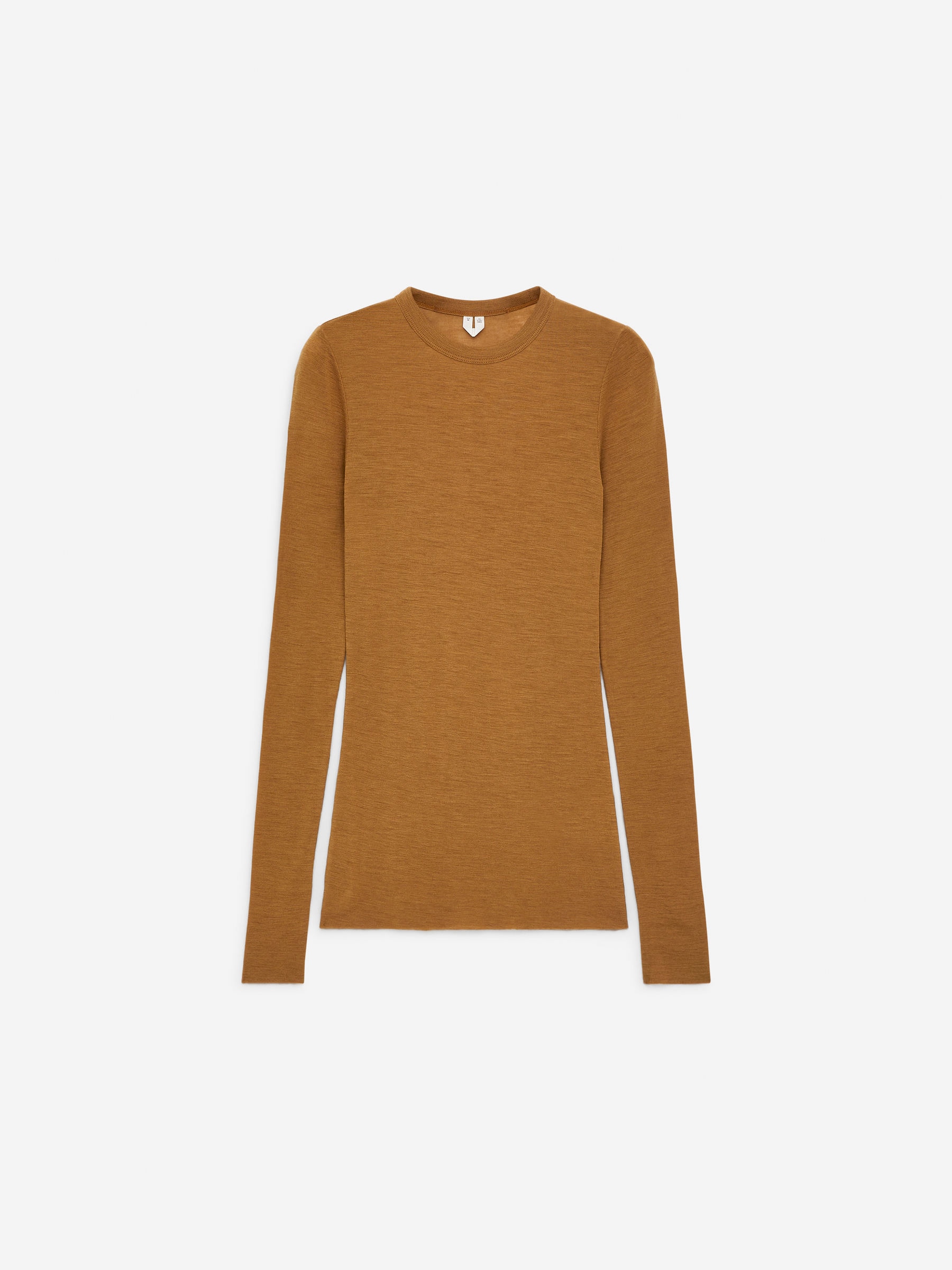 Top en lana merino de manga larga - Mostaza oscuro - Corte ajustado - Women - StillMedia/DescriptiveStillLife - 1